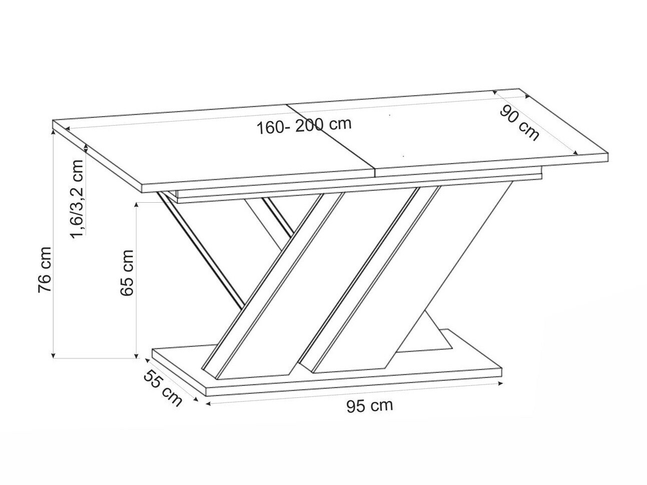 Table Houston 2091 (Cashmere + Cremona oak)