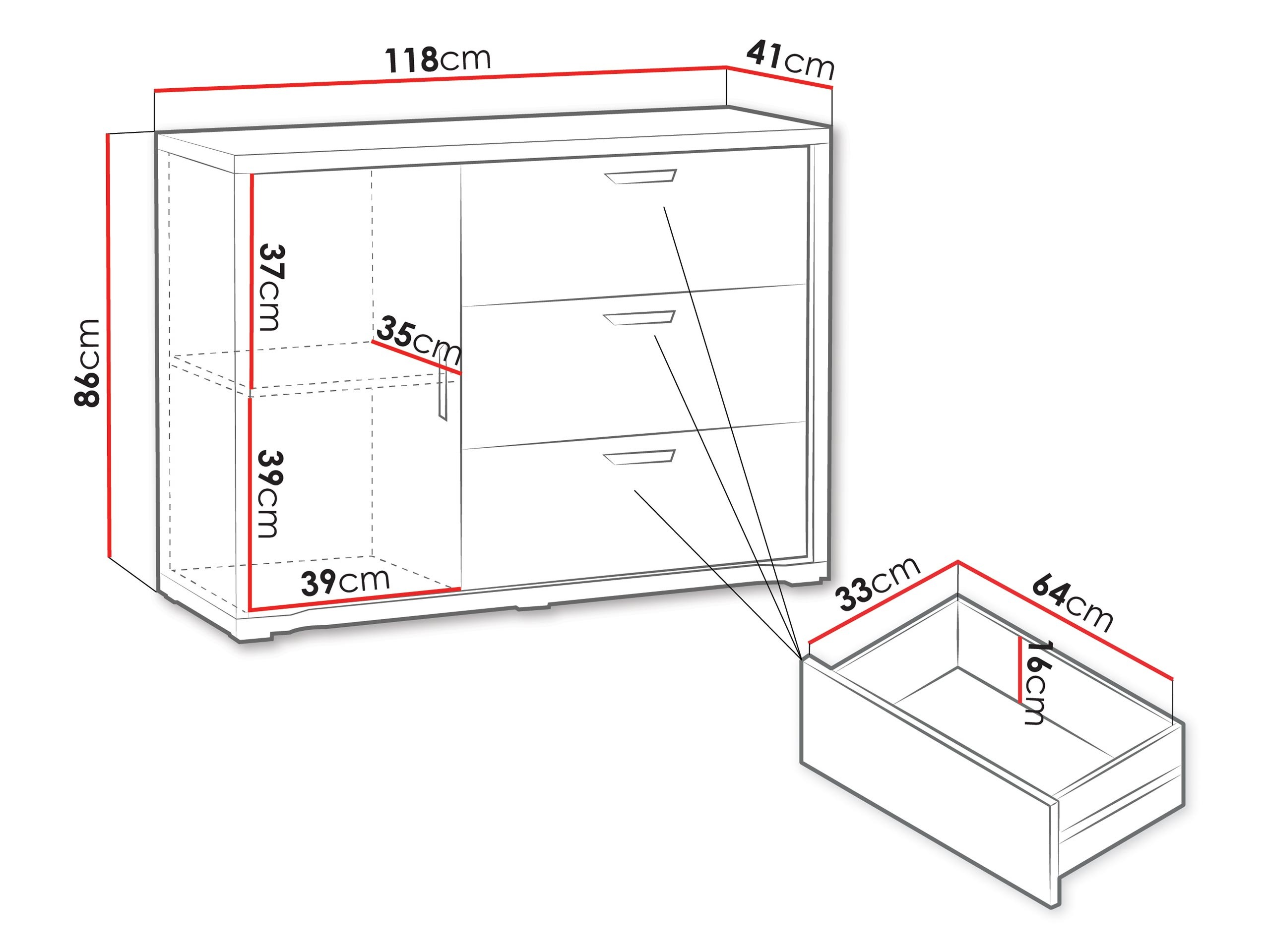 Chest of drawers Elisale 100