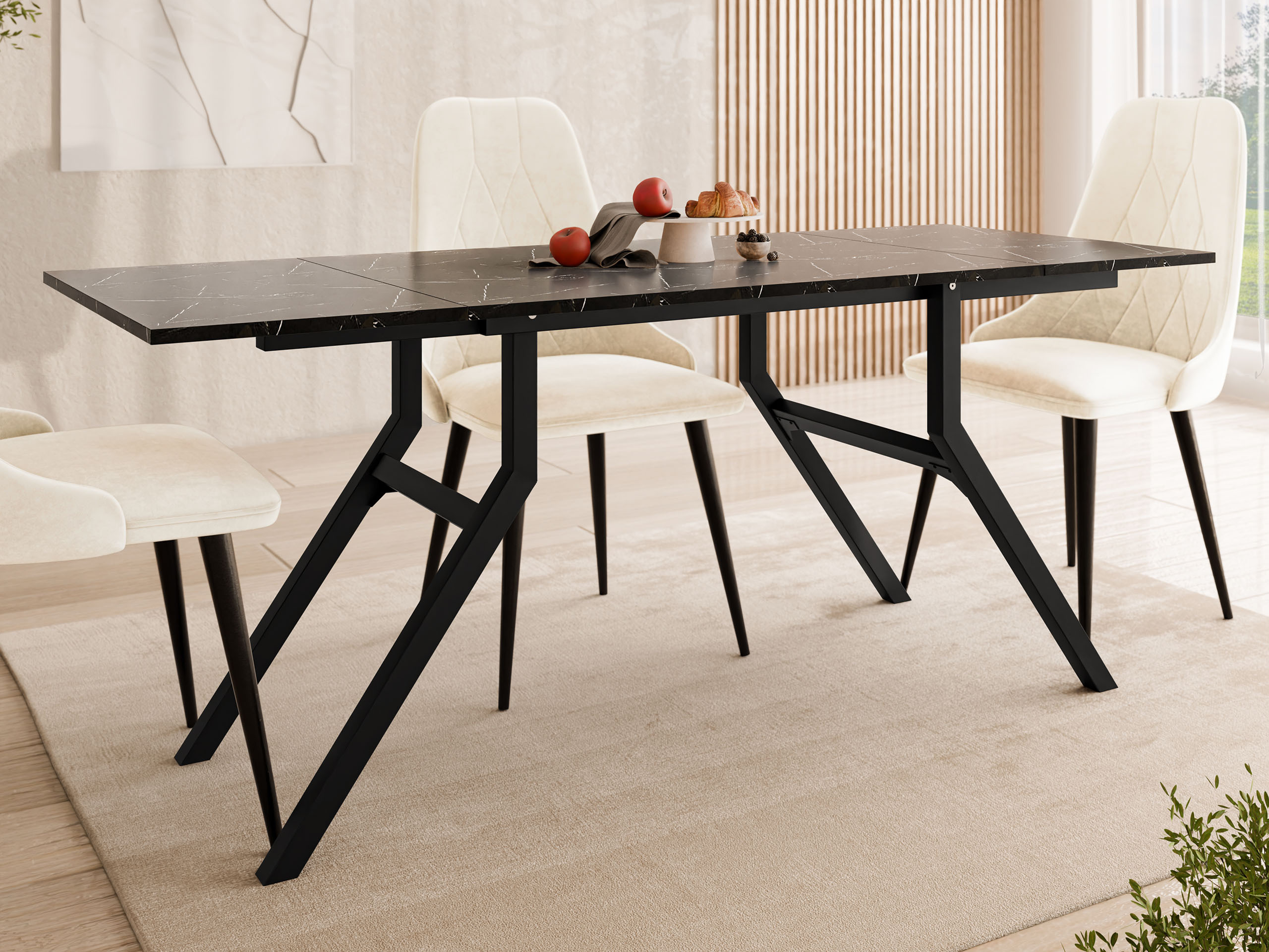 Coffee table transformer Oswego 151 (Black marble + Black)