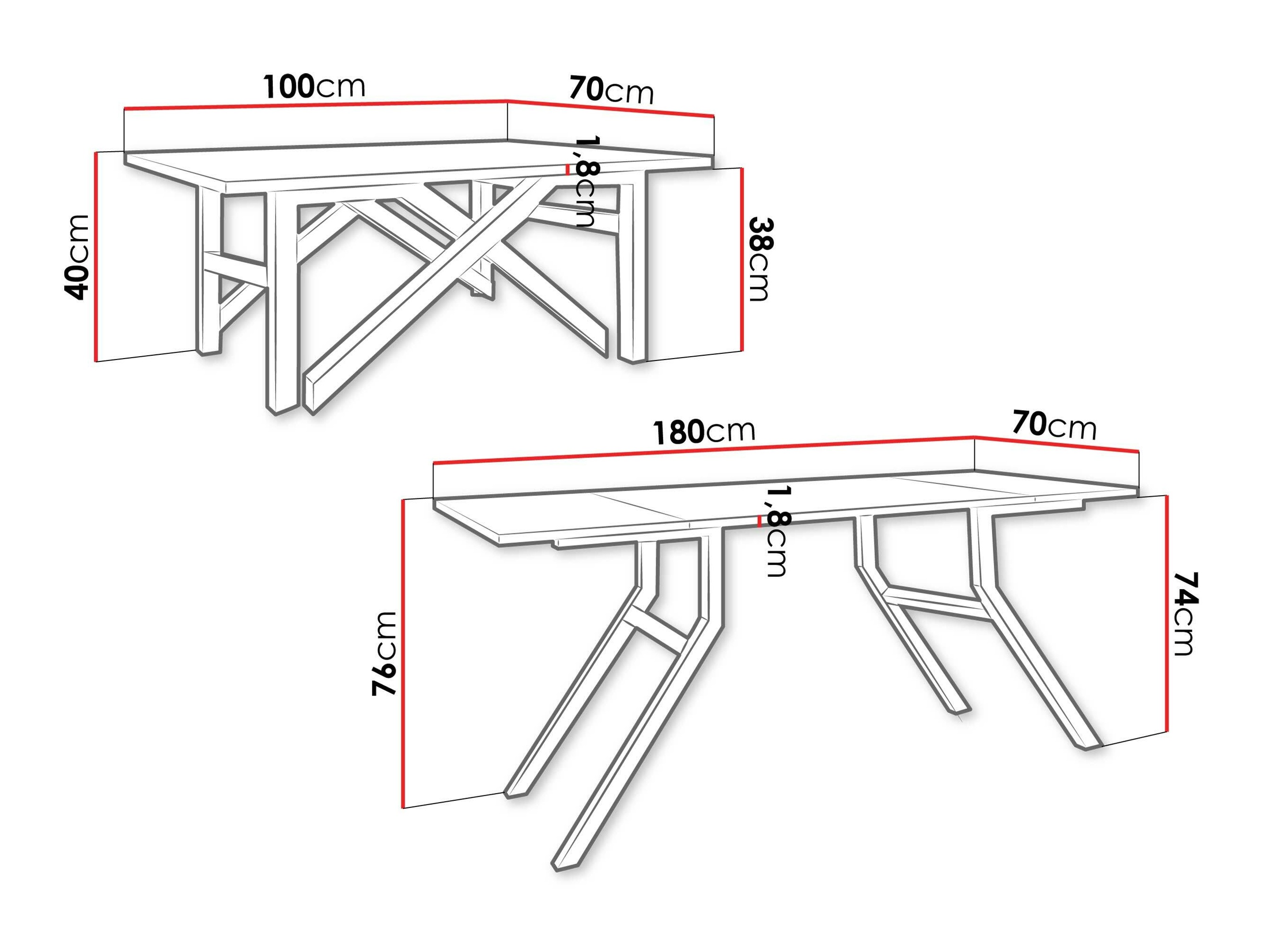 Transforming coffee table Oswego 151 (White + Black)