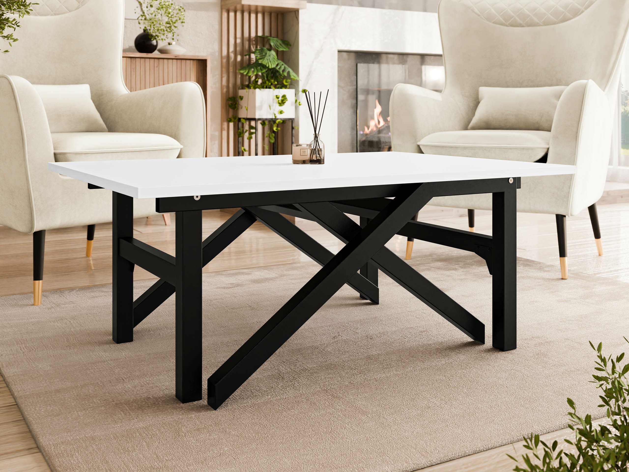 Transforming coffee table Oswego 151 (White + Black)