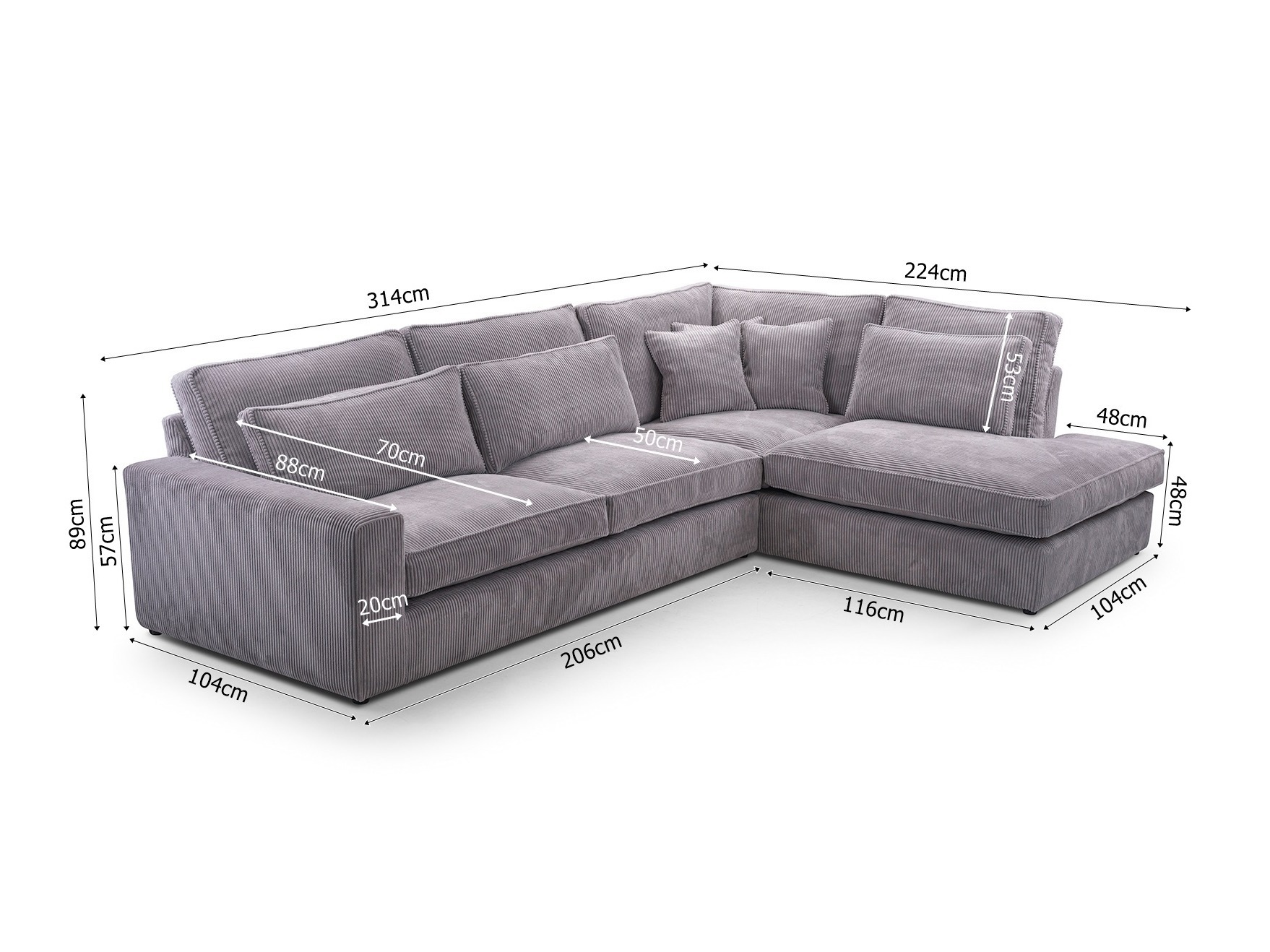 Corner sofa Somava 100 (Lincoln 17)
