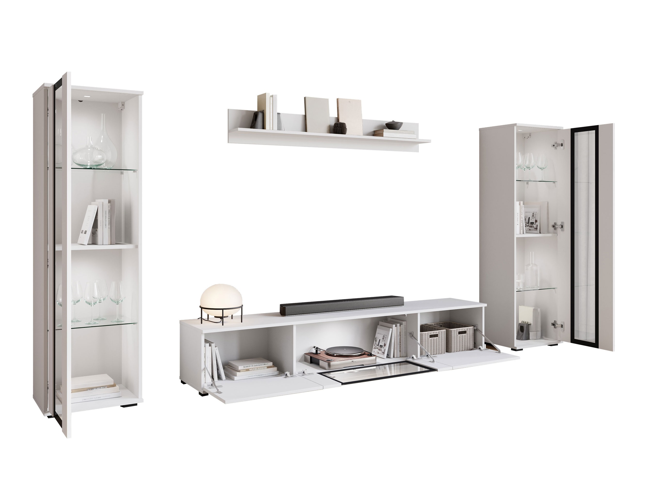 Living room set Torcame 103 (Wotan Oak + Glossy white)