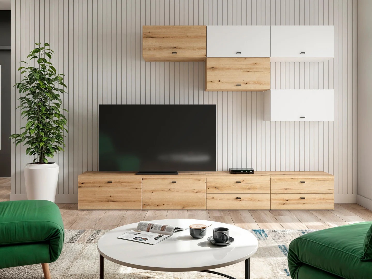 Living room set Merciru 111 (Oak + White)