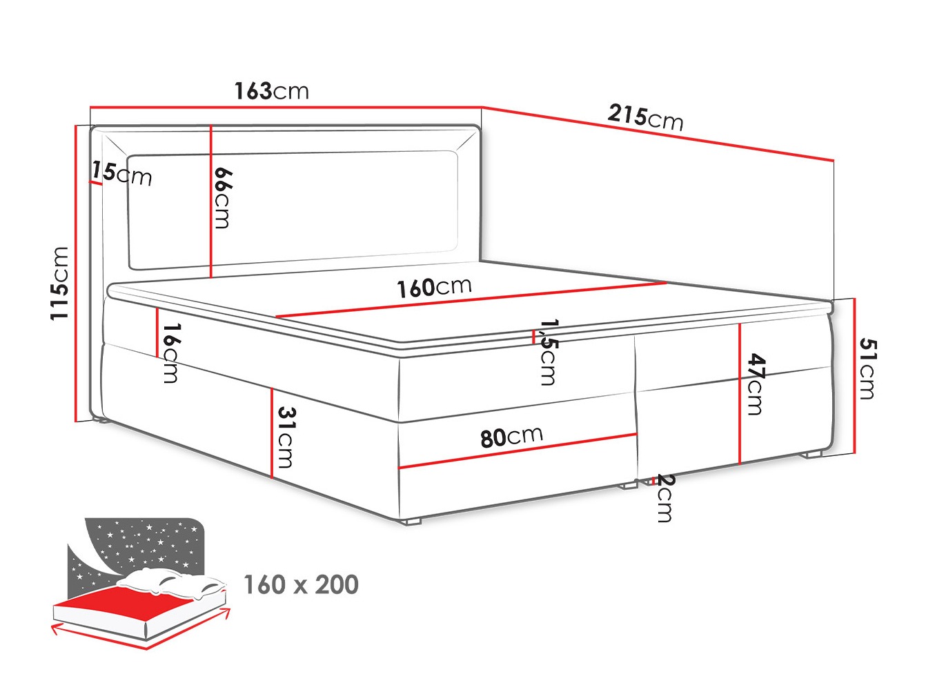 Continental bed Pomona 112 (Victoria 14 853)