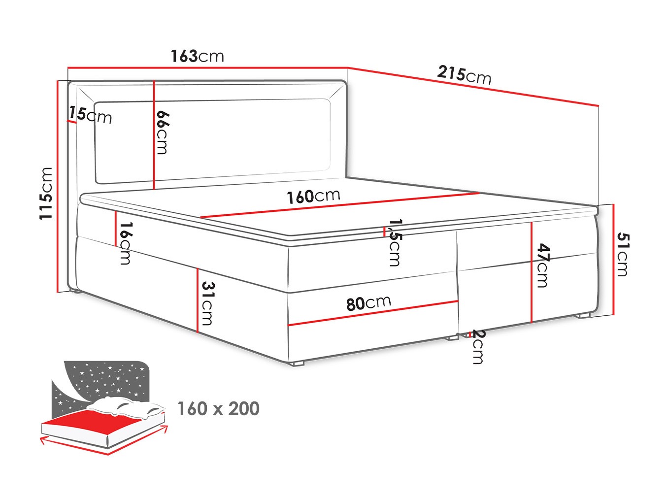 Continental bed Pomona 112 (Victoria 14 864)