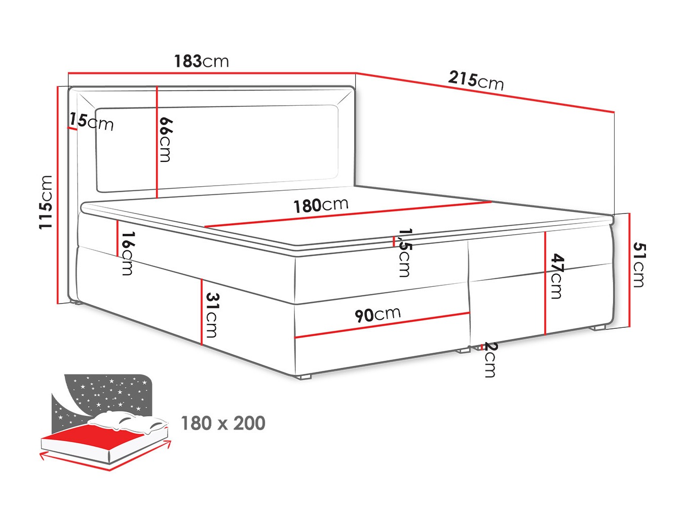 Continental bed Pomona 112 (Victoria 14 864)