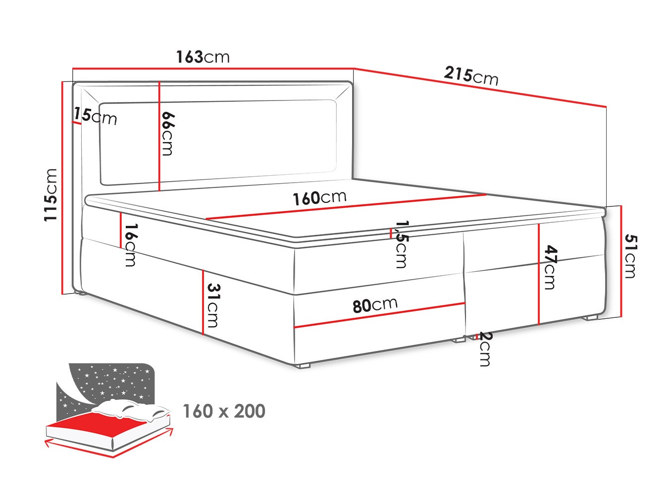 Continental bed Pomona 112 (Victoria 14 865)