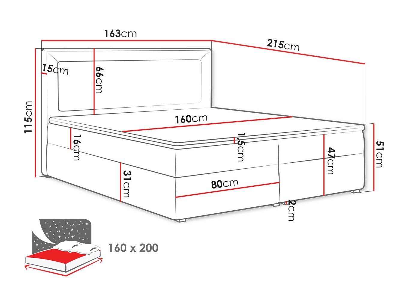 Continental bed Pomona 112 (Victoria 14 866)