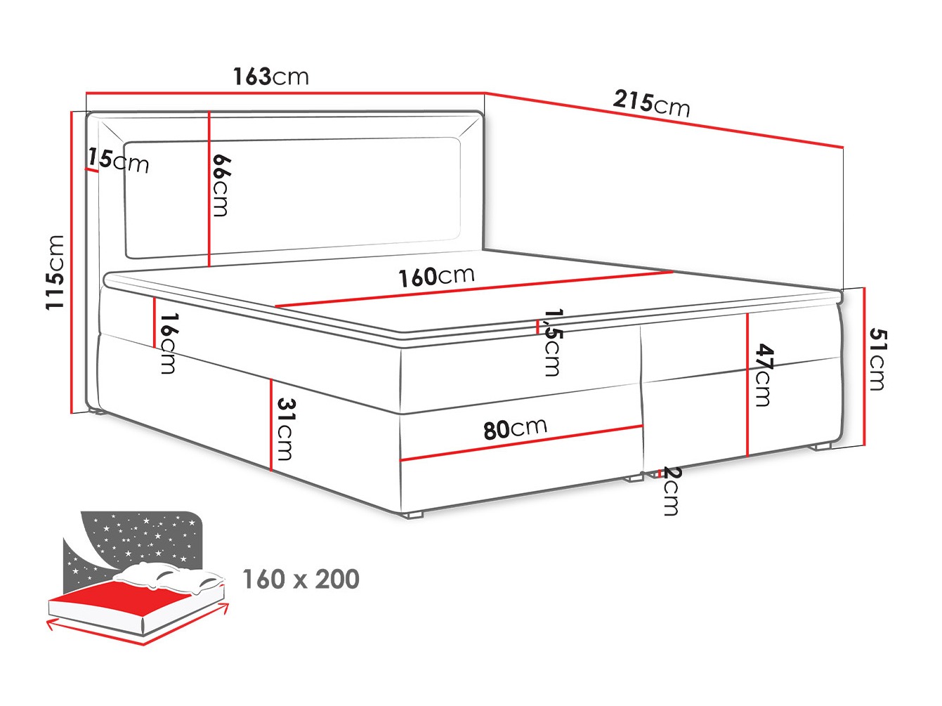 Continental bed Pomona 112 (Victoria 14 868)