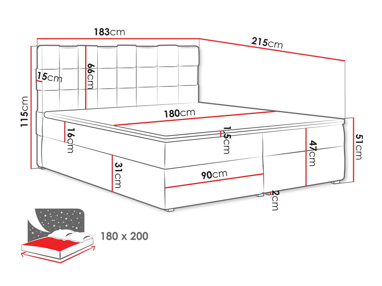 Continental bed Pomona 117 (Kronos 02)