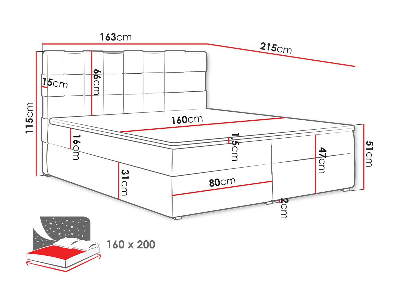 Continental bed Pomona 117 (Kronos 02)