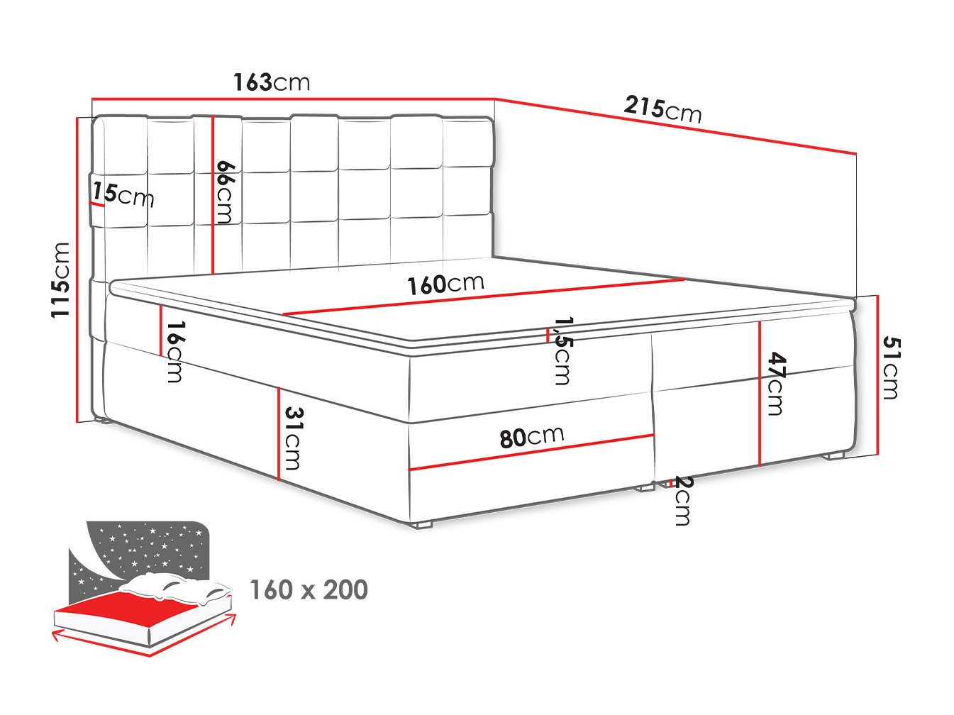 Continental bed Pomona 117 (Kronos 19)