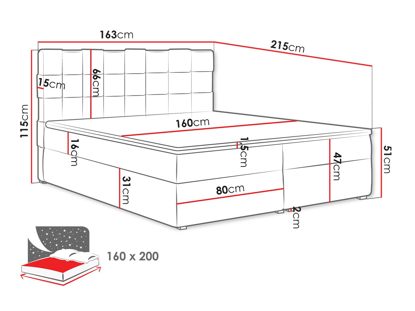 Continental bed Pomona 117 (Kronos 22)