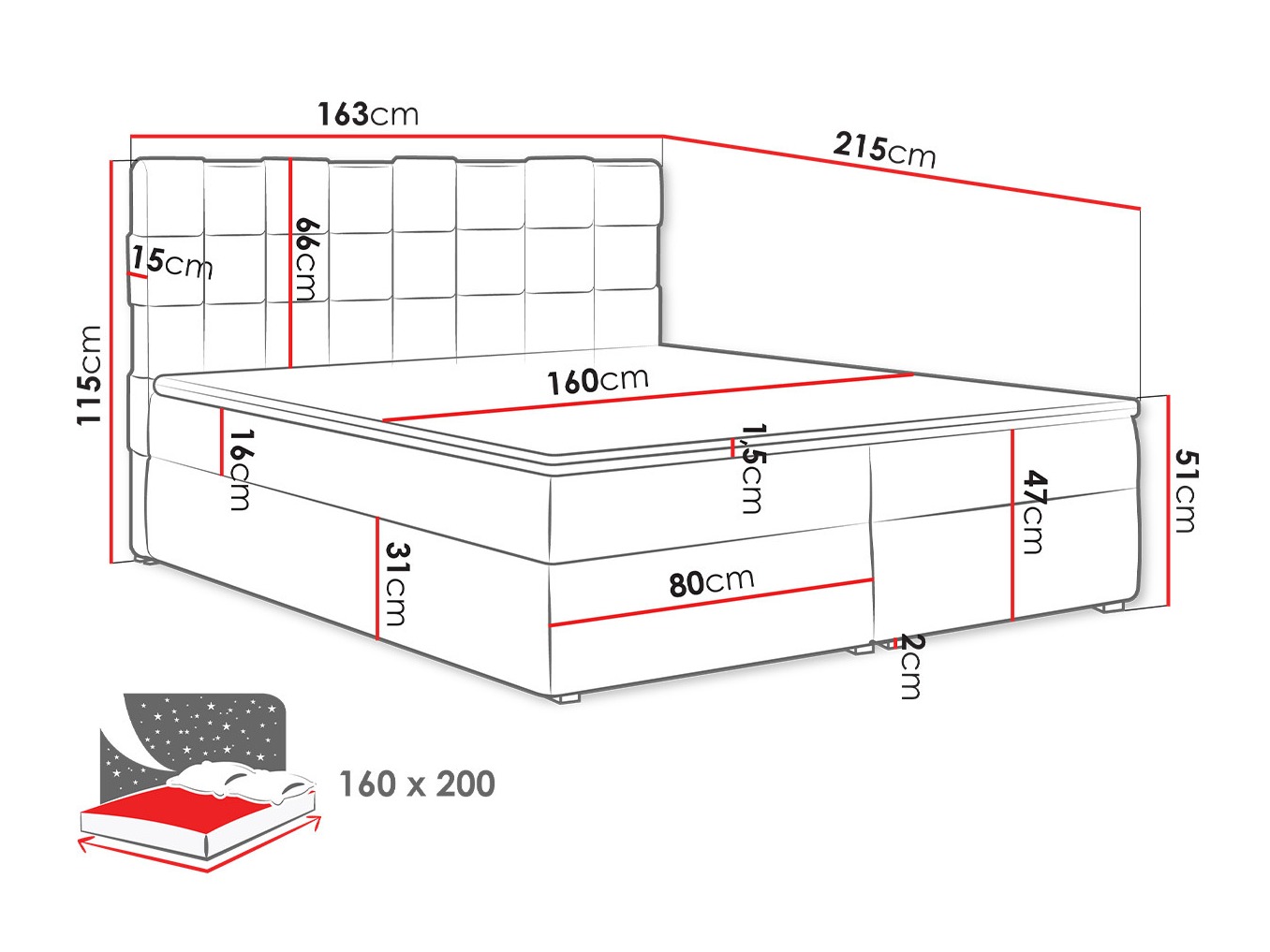 Continental bed Pomona 117 (Kronos 35)