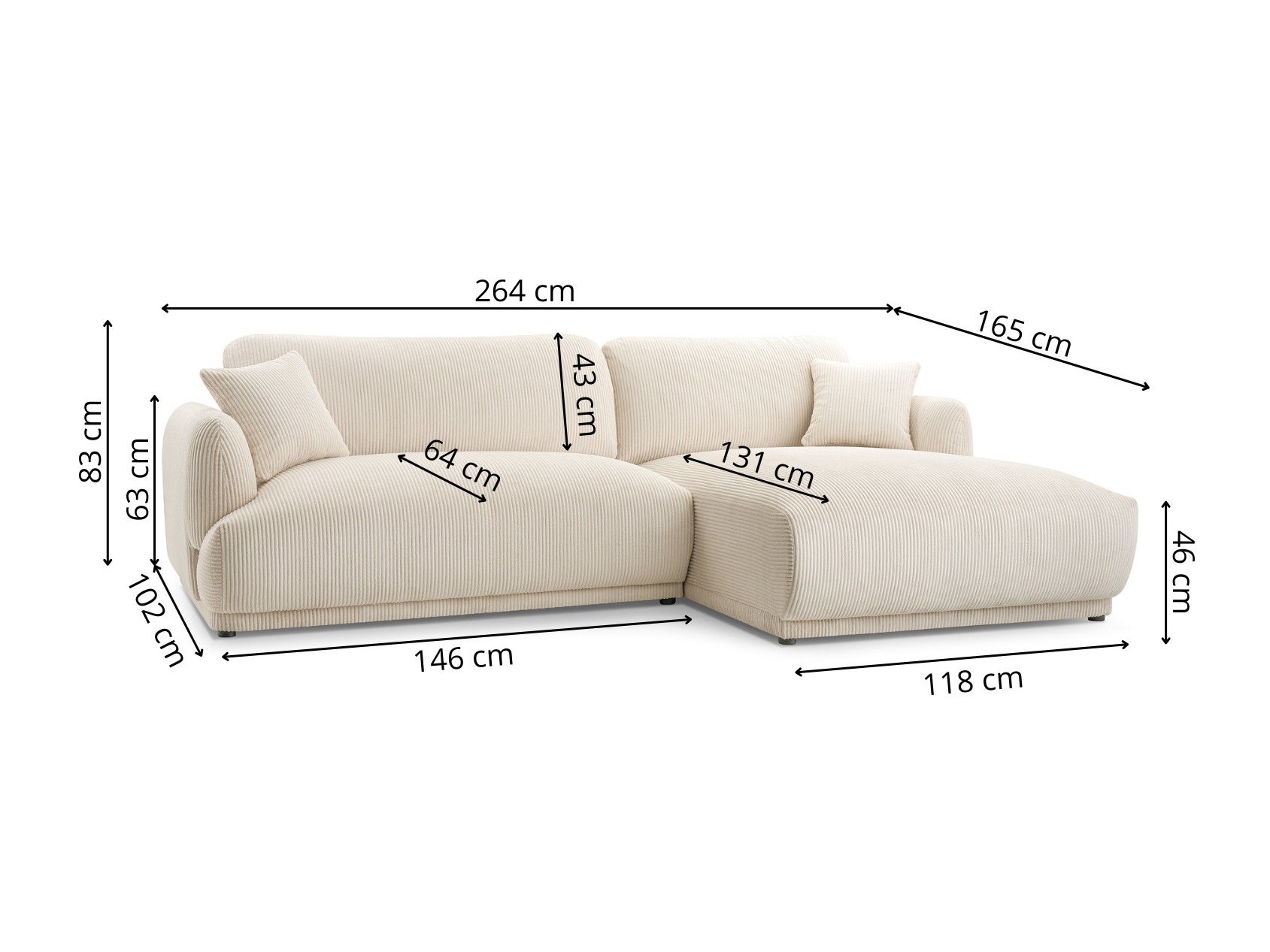 Corner sofa Lufkin 136 (Lincoln 03)
