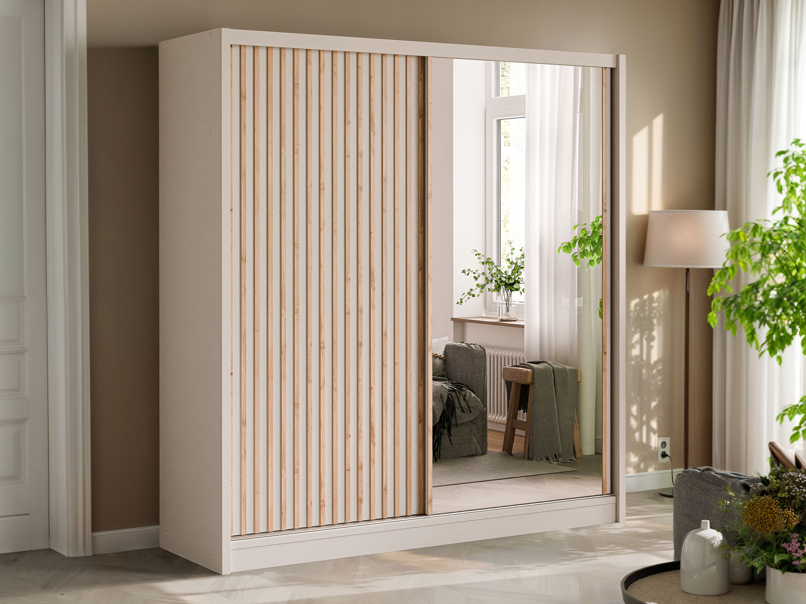 Wardrobe Gemes (Cashmere + Wotan Oak)