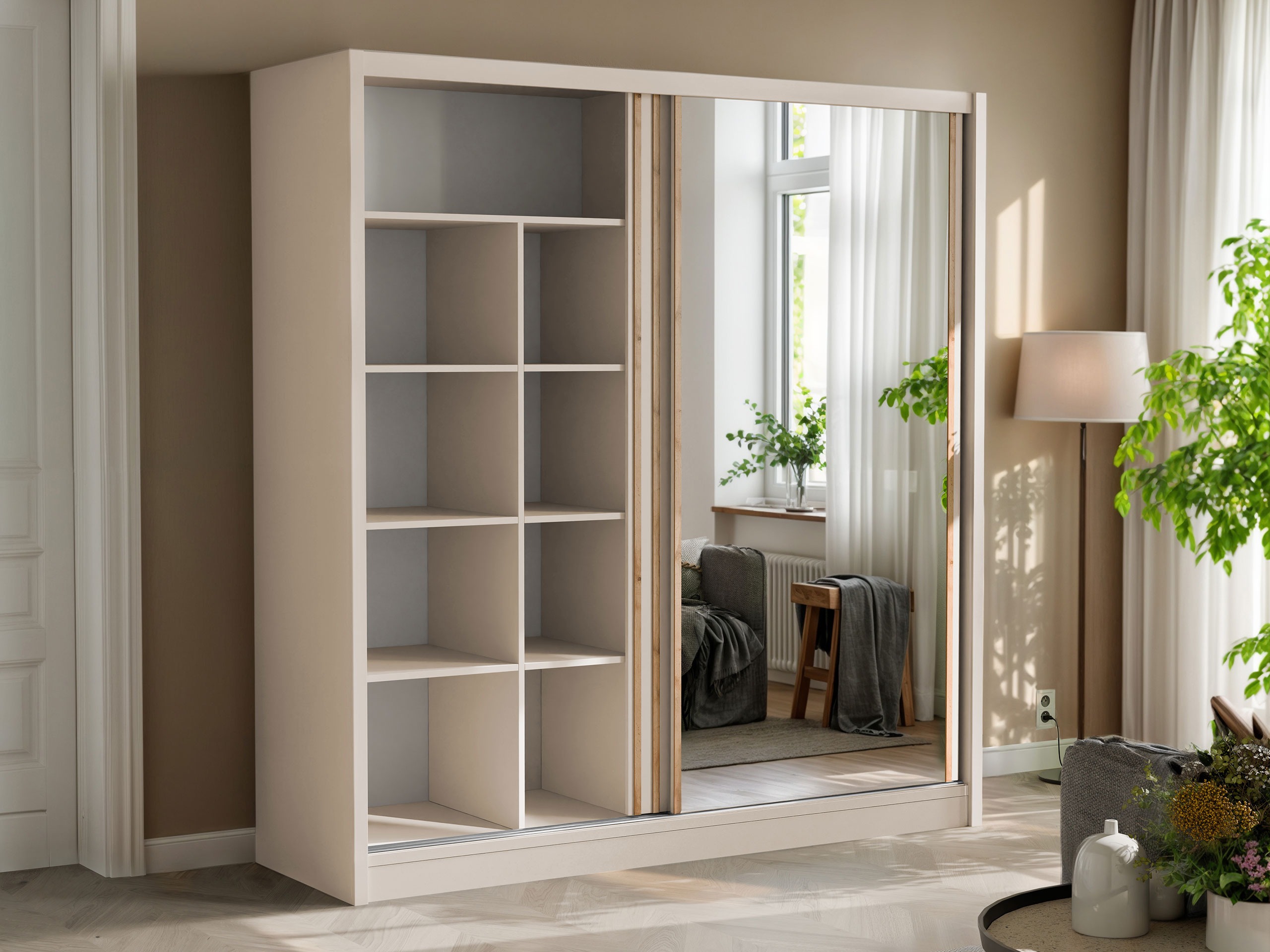 Wardrobe Gemes (Cashmere + Wotan Oak)