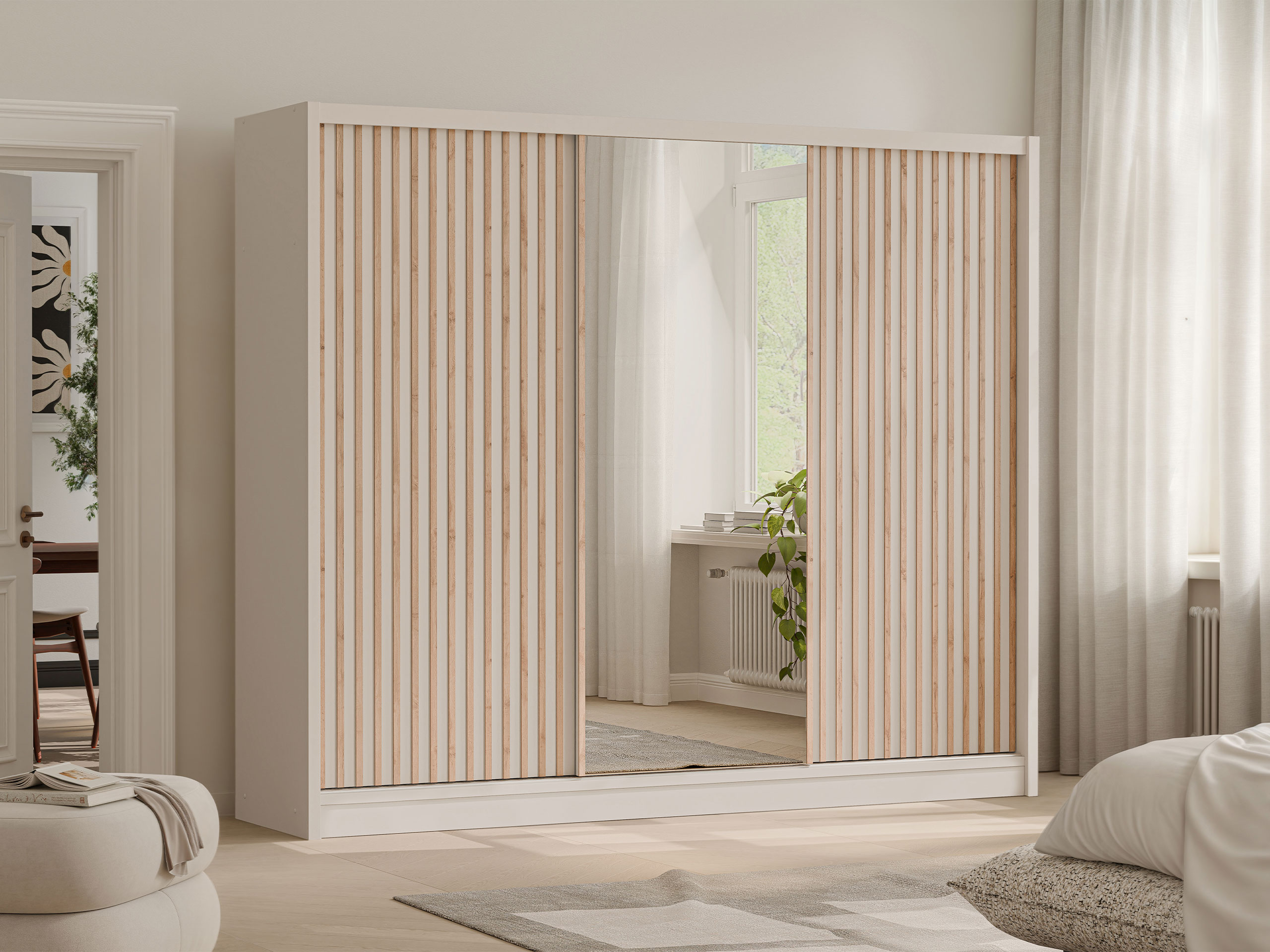 Wardrobe Gemes I (Cashmere + Wotan Oak)