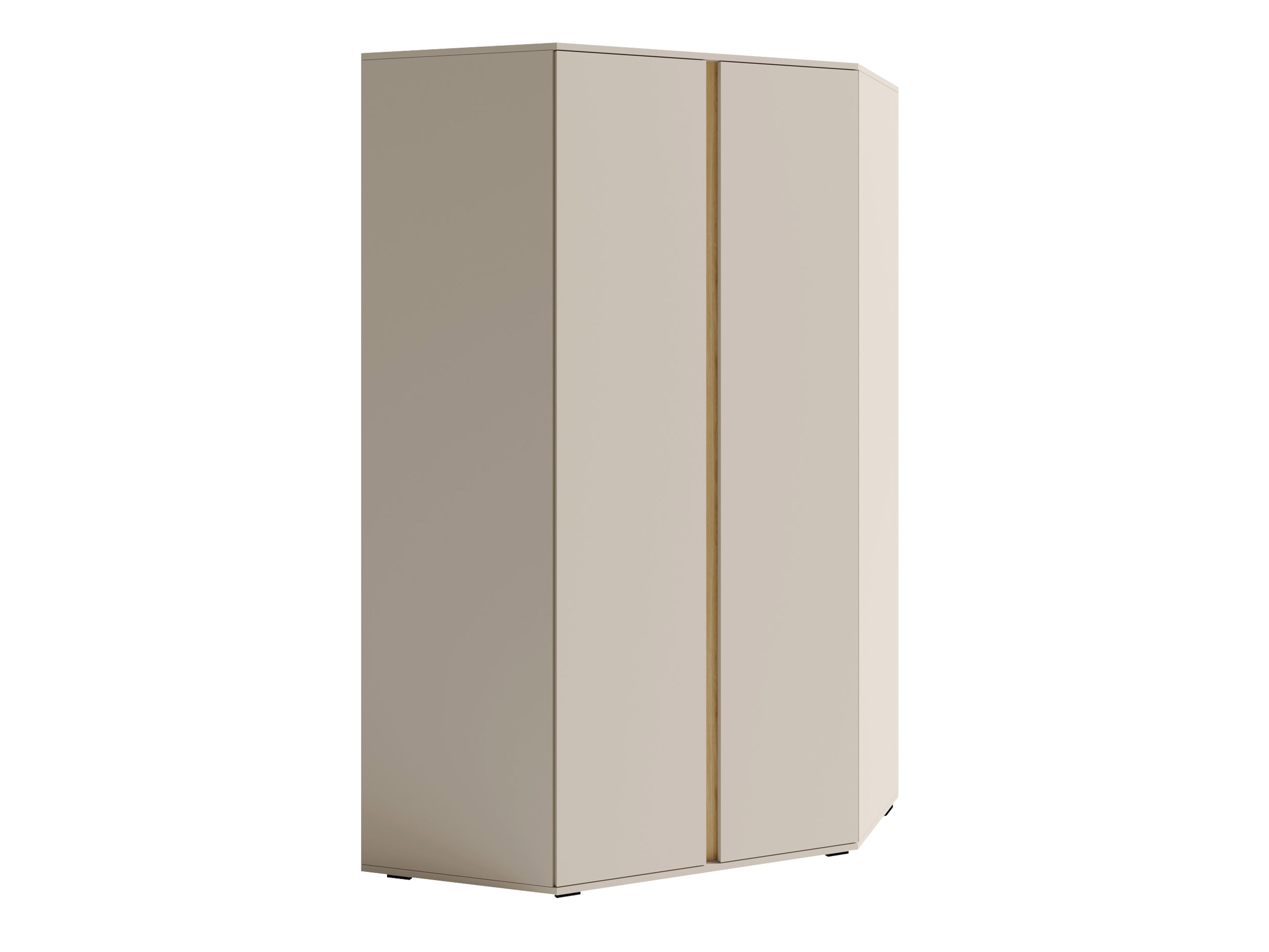 Corner wardrobe Fiosono 101 (Beige + Light oak)
