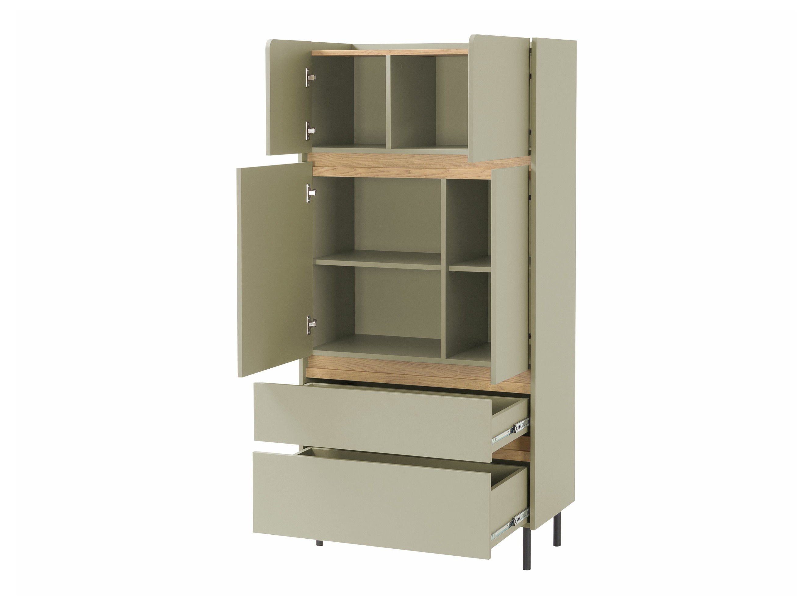 Bookcase Fiosono 104 (Dusty green + Oak)