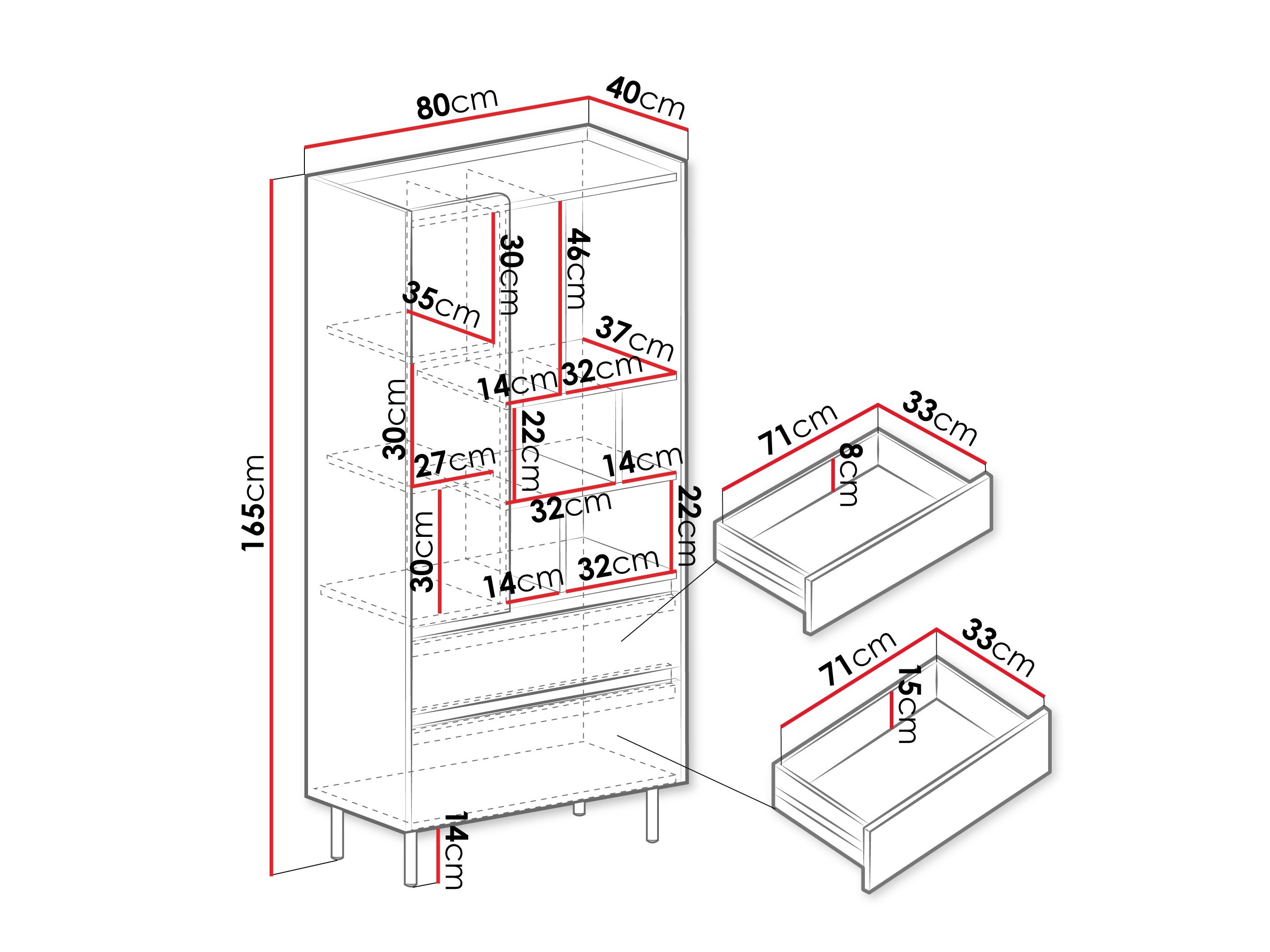 Bookcase Fiosono 105 (Beige + Light oak)