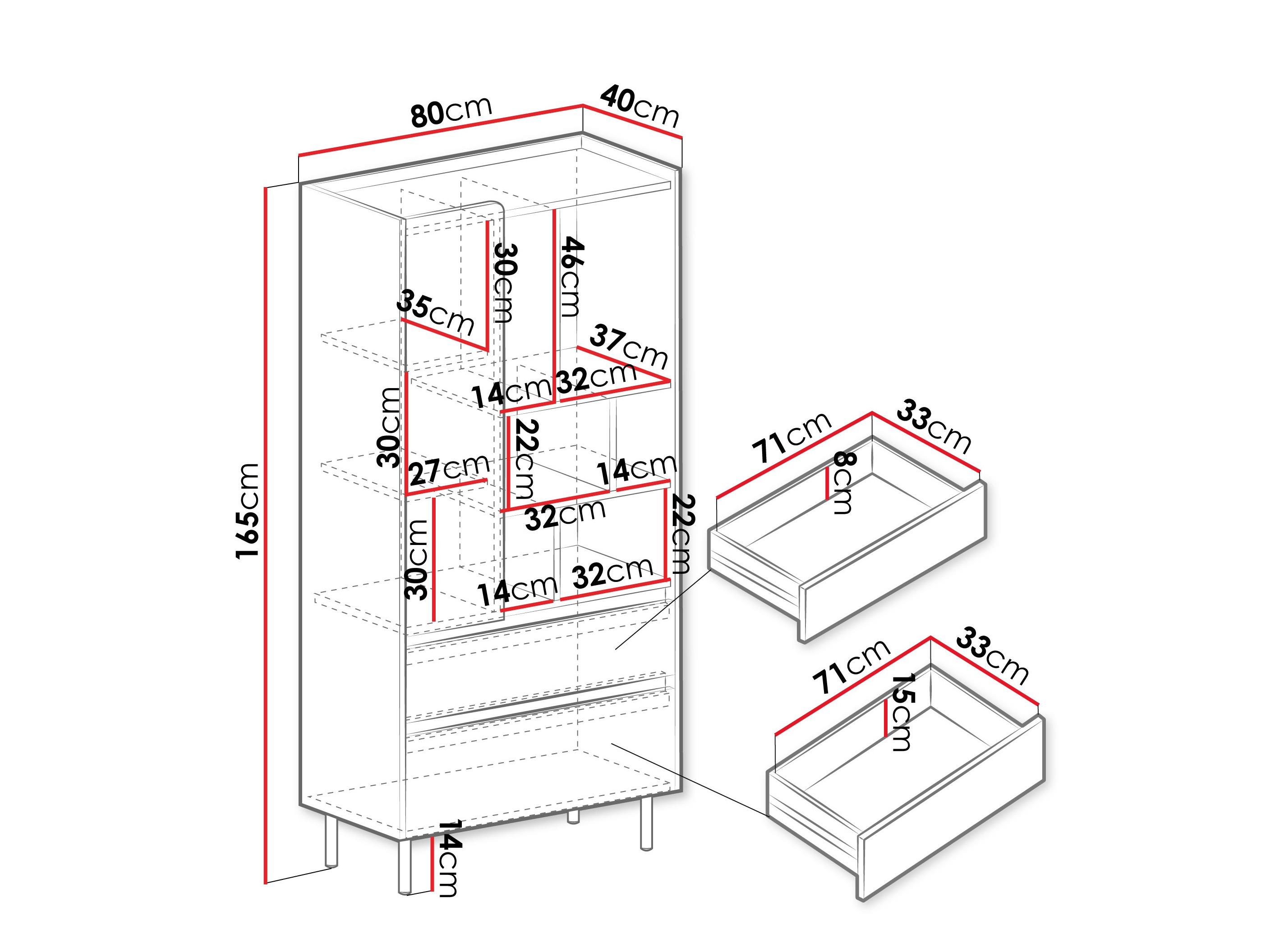 Bookcase Fiosono 105 (Eucalyptus + Oak)