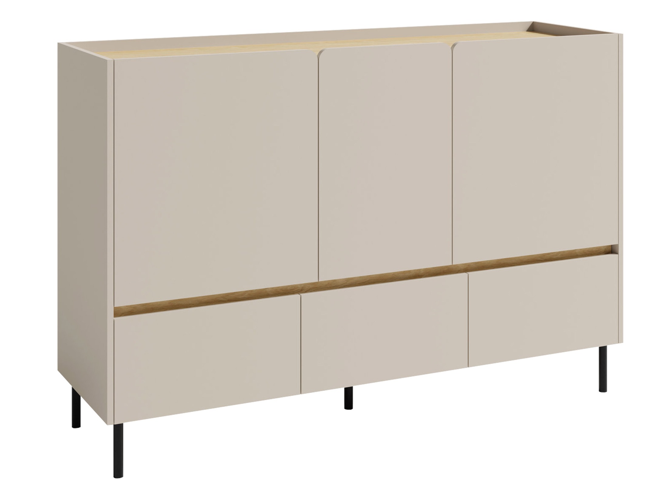 Chest of drawers Fiosono 106 (Beige + Light oak)