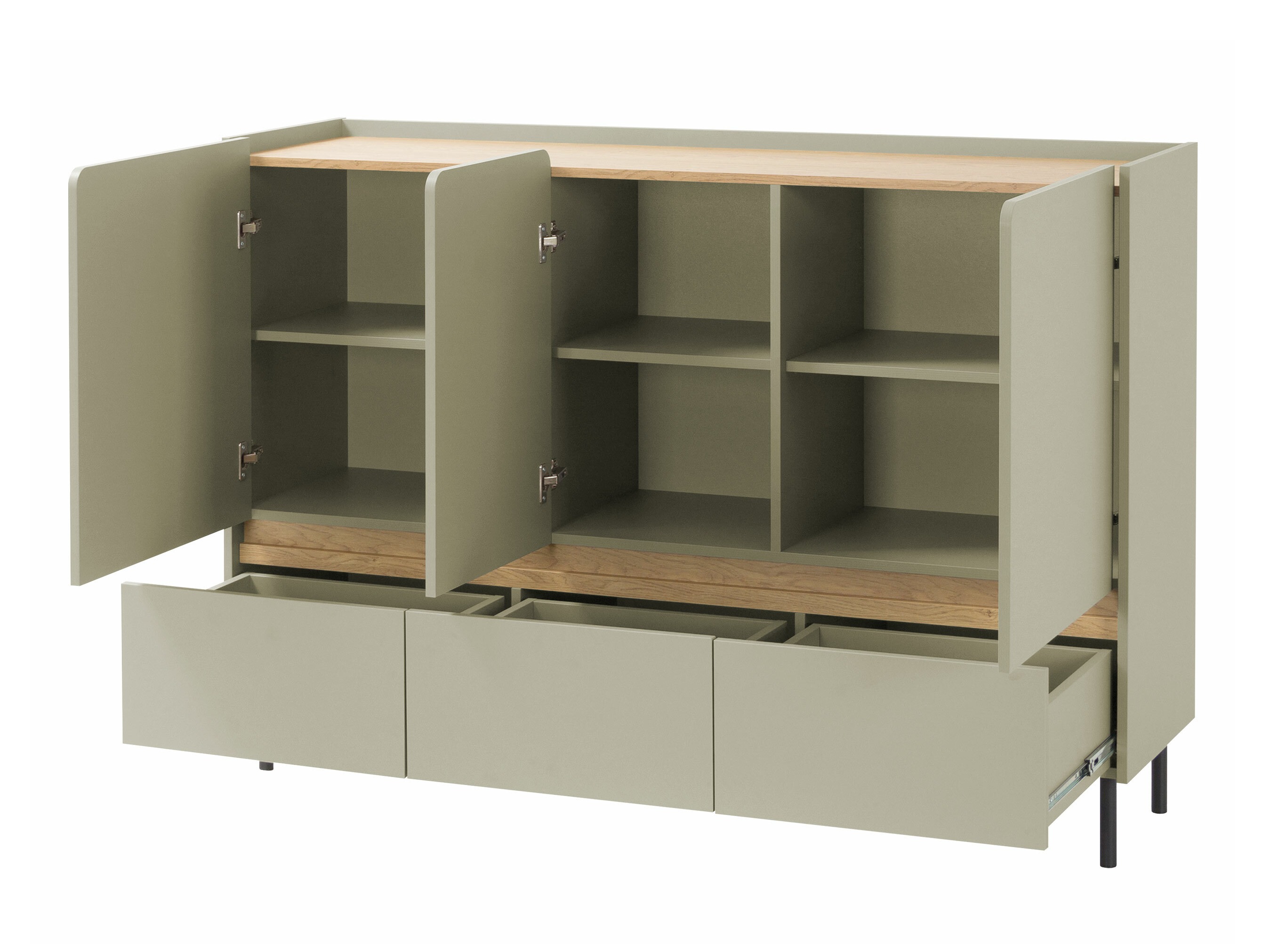 Chest of drawers Fiosono 106 (Beige + Light oak)