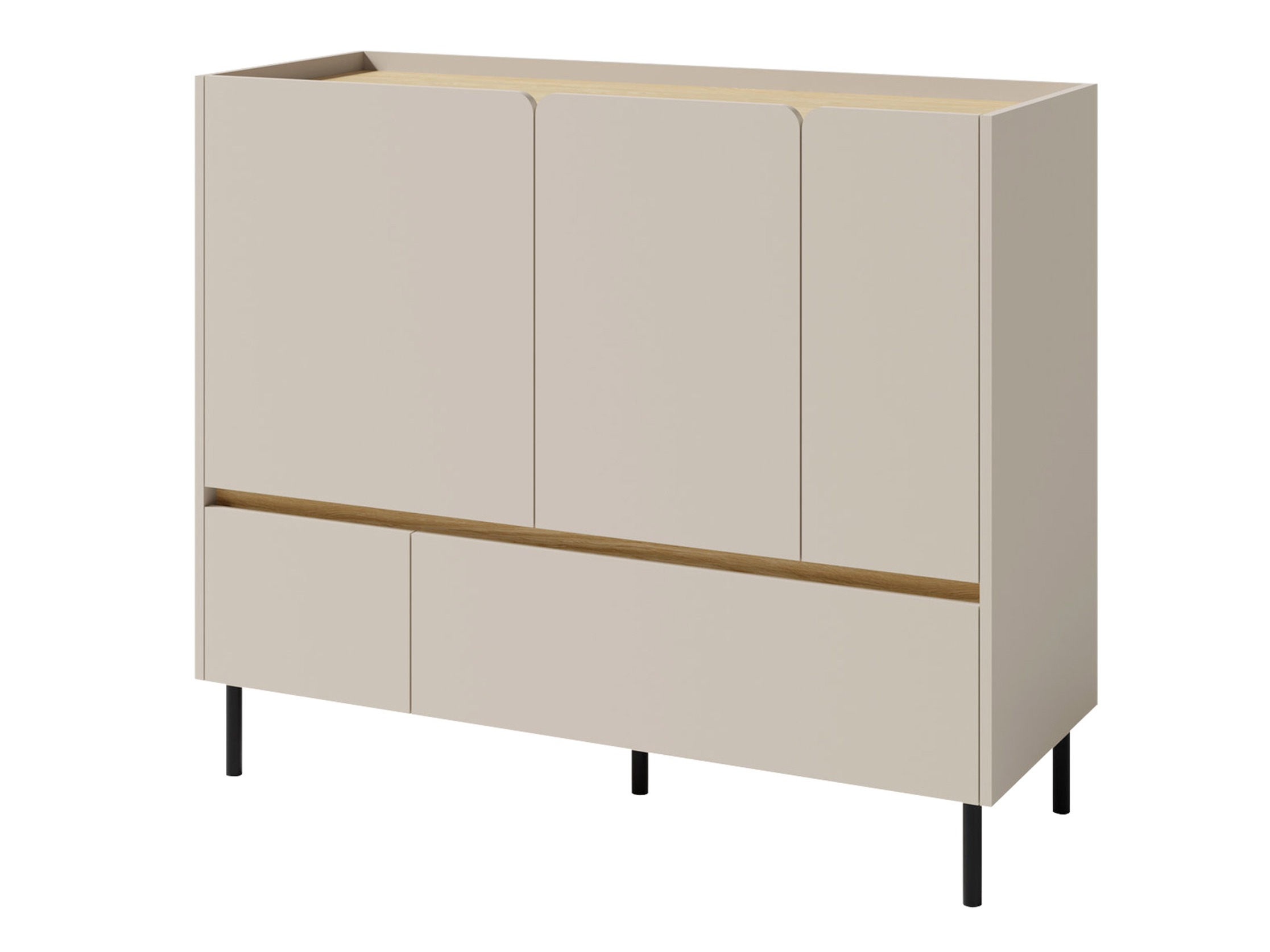Chest of drawers Fiosono 107 (Beige + Light oak)
