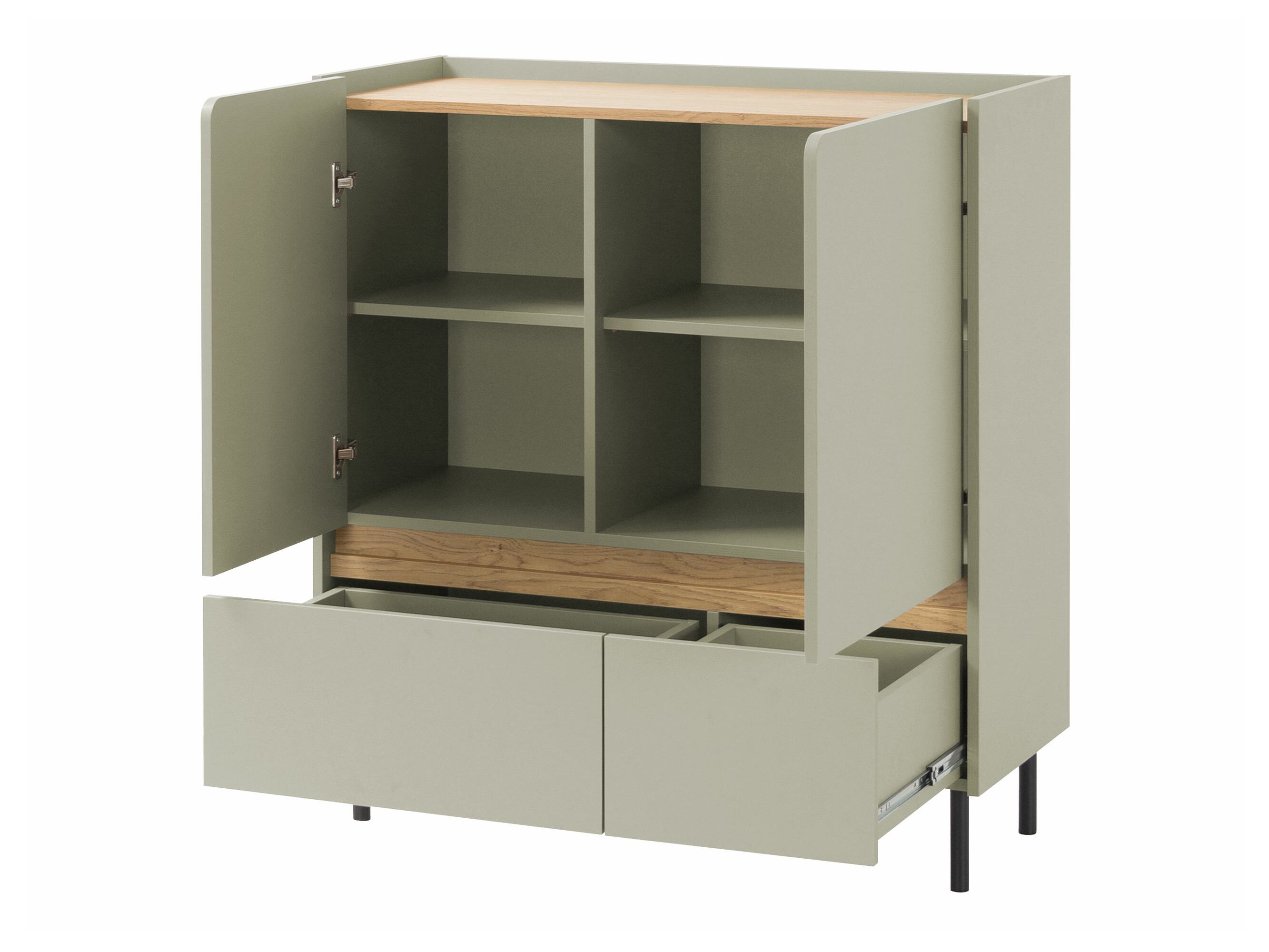 Chest of drawers Fiosono 107 (Beige + Light oak)