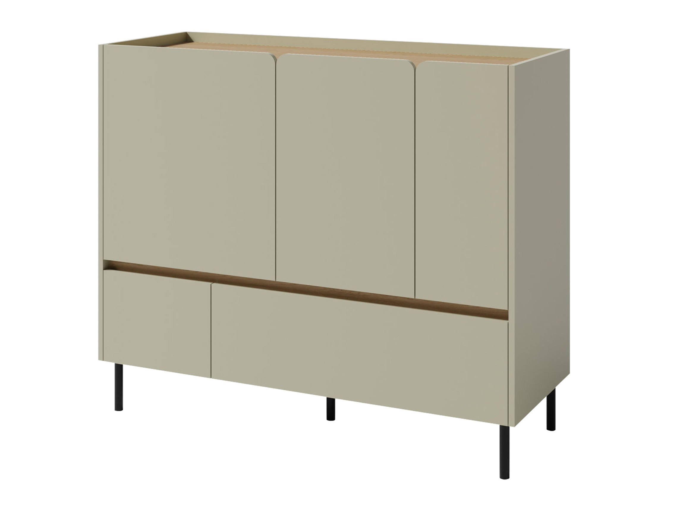 Chest of drawers Fiosono 107 (Dusty green + Oak)