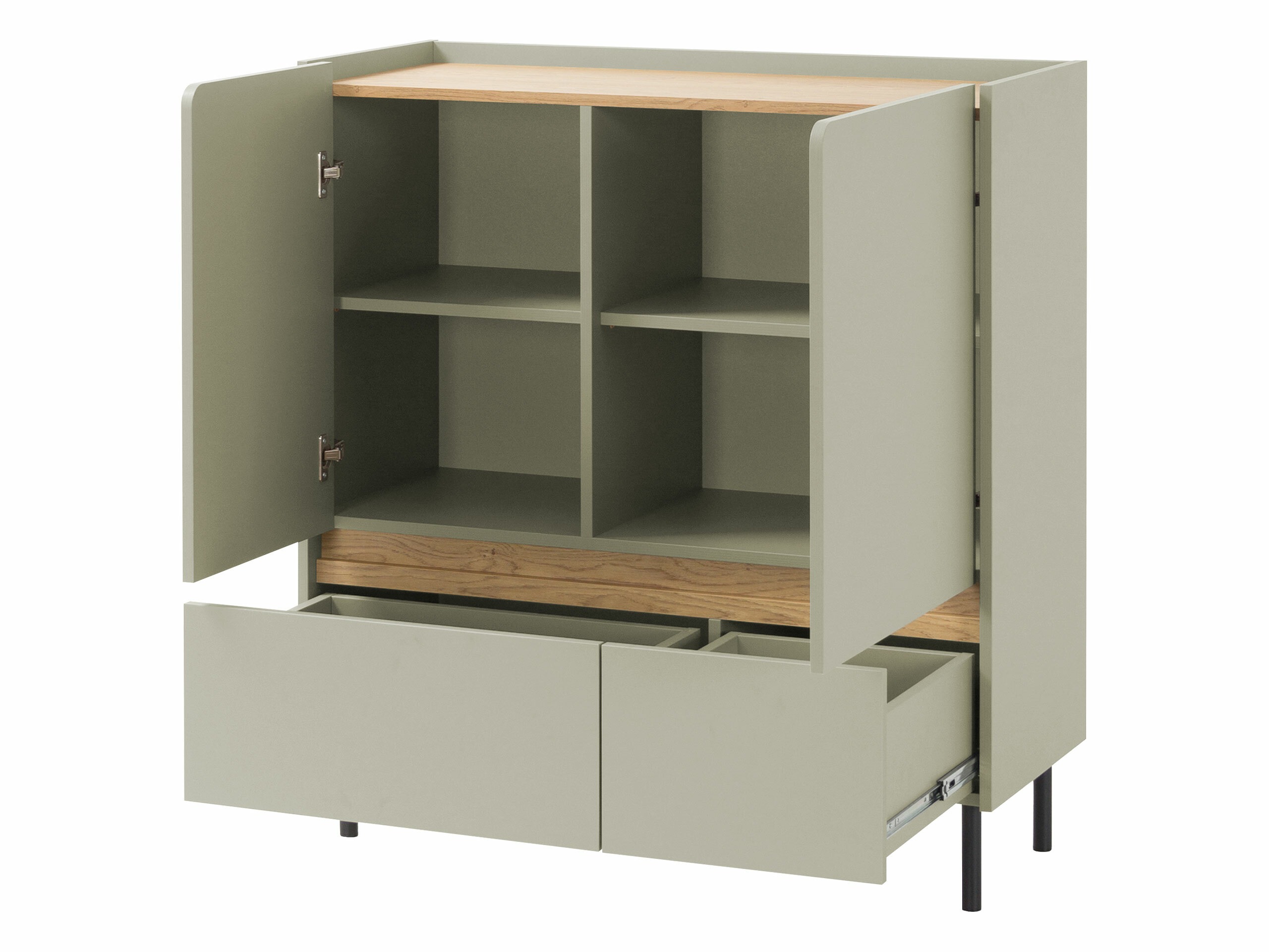Chest of drawers Fiosono 108 (Beige + Light oak)