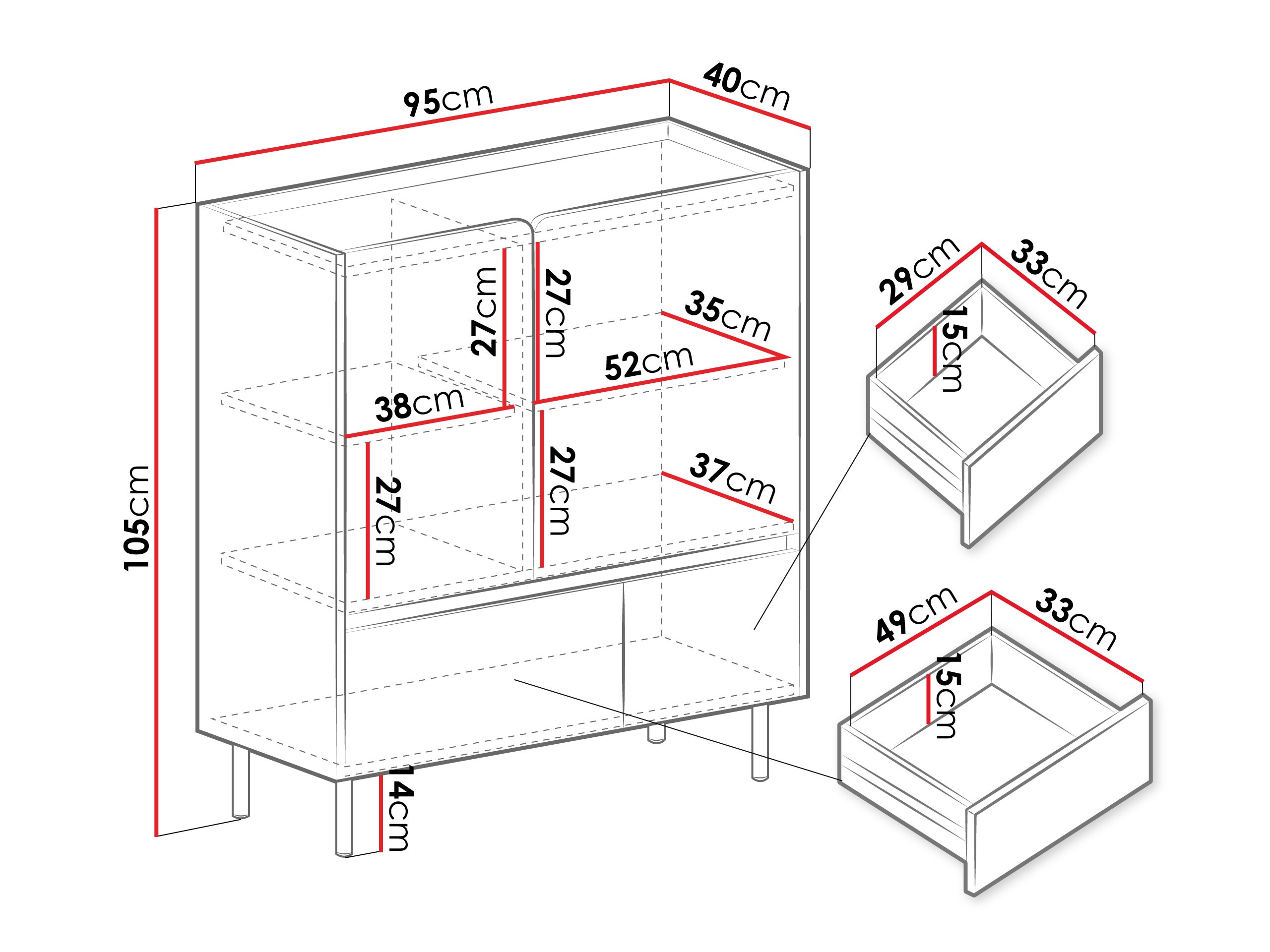 Chest of drawers Fiosono 108 (Eucalyptus + Oak)