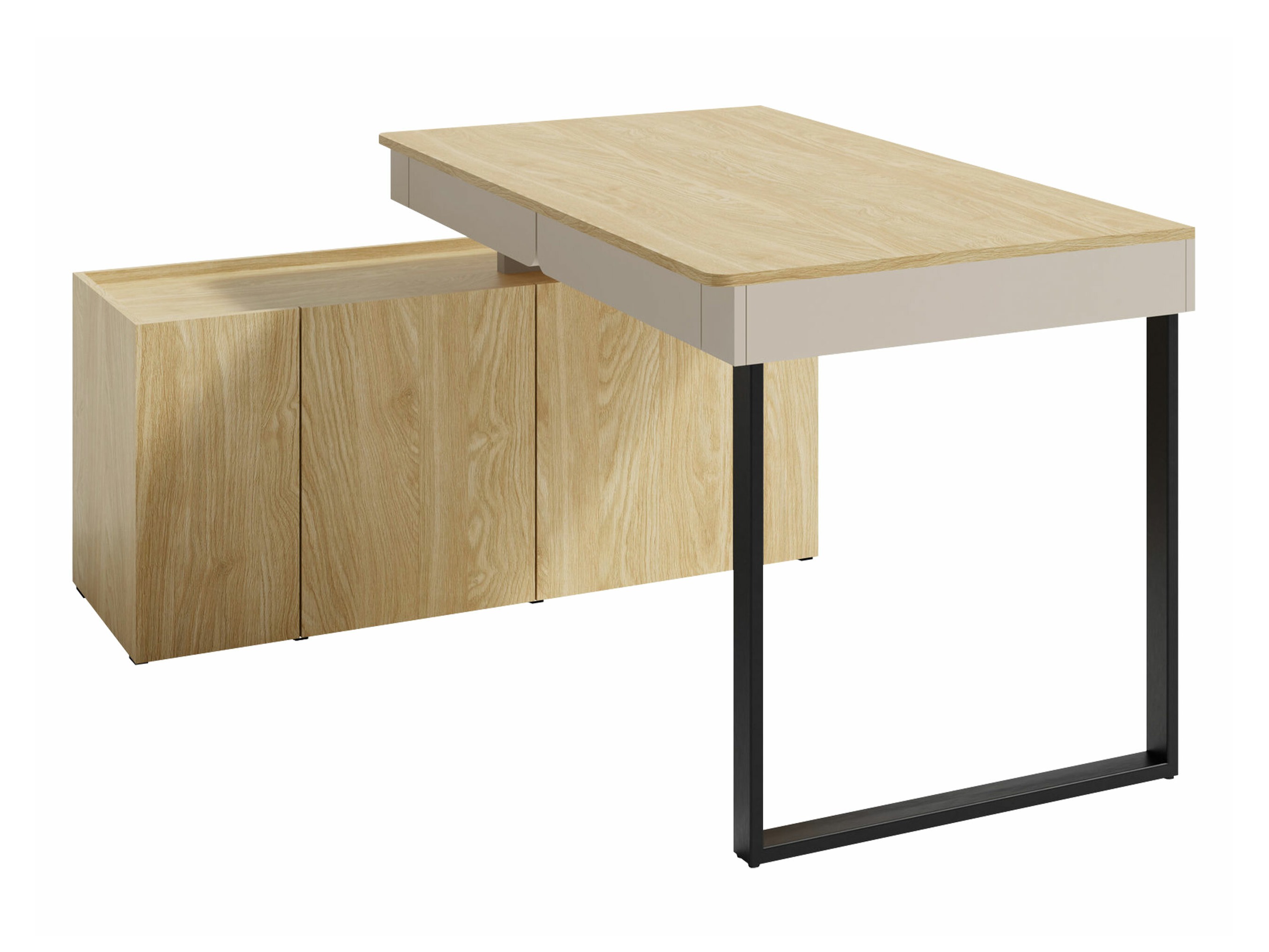 Corner desk Fiosono 110 (Beige + Light oak)