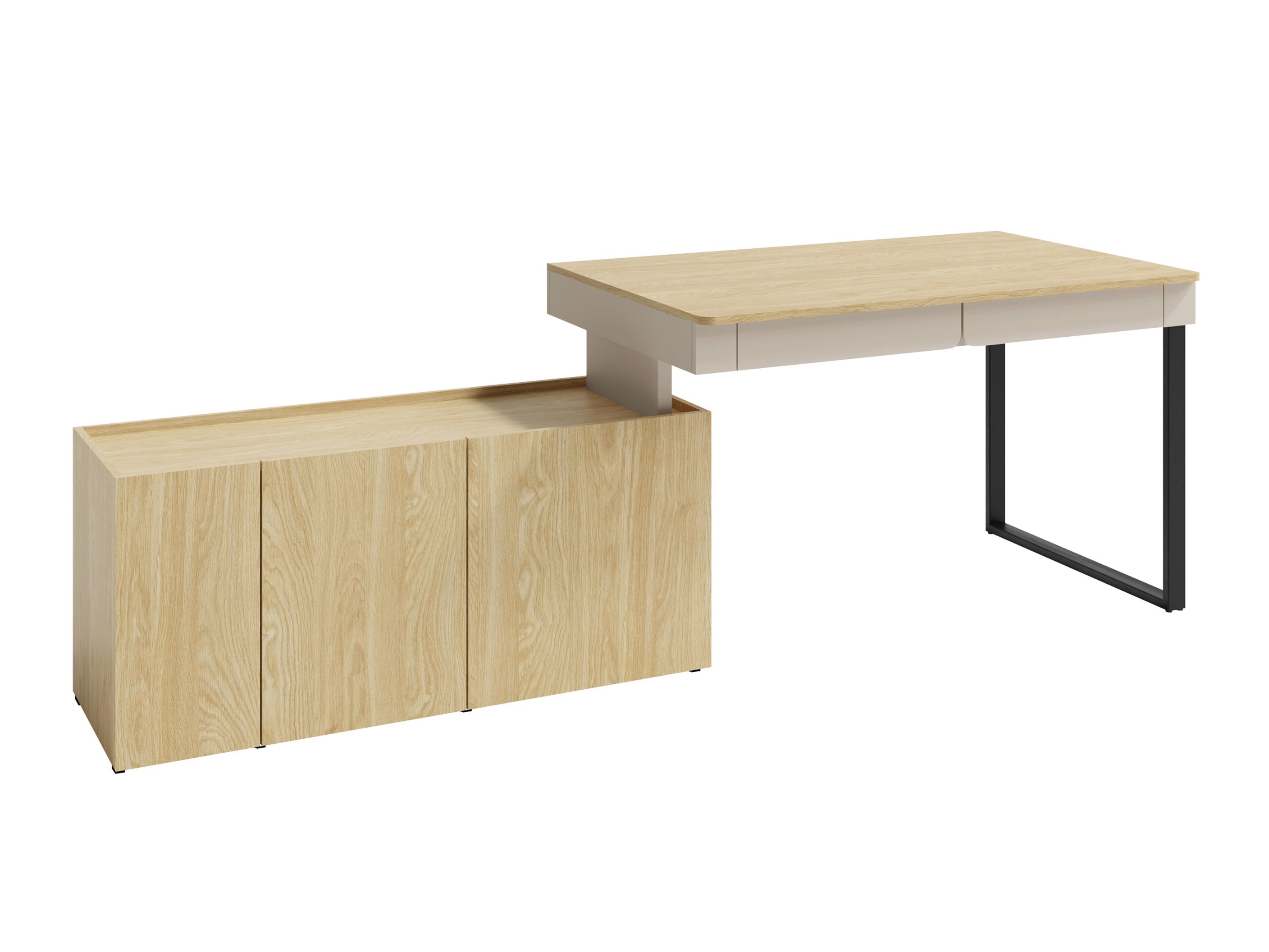 Corner desk Fiosono 110 (Beige + Oak)