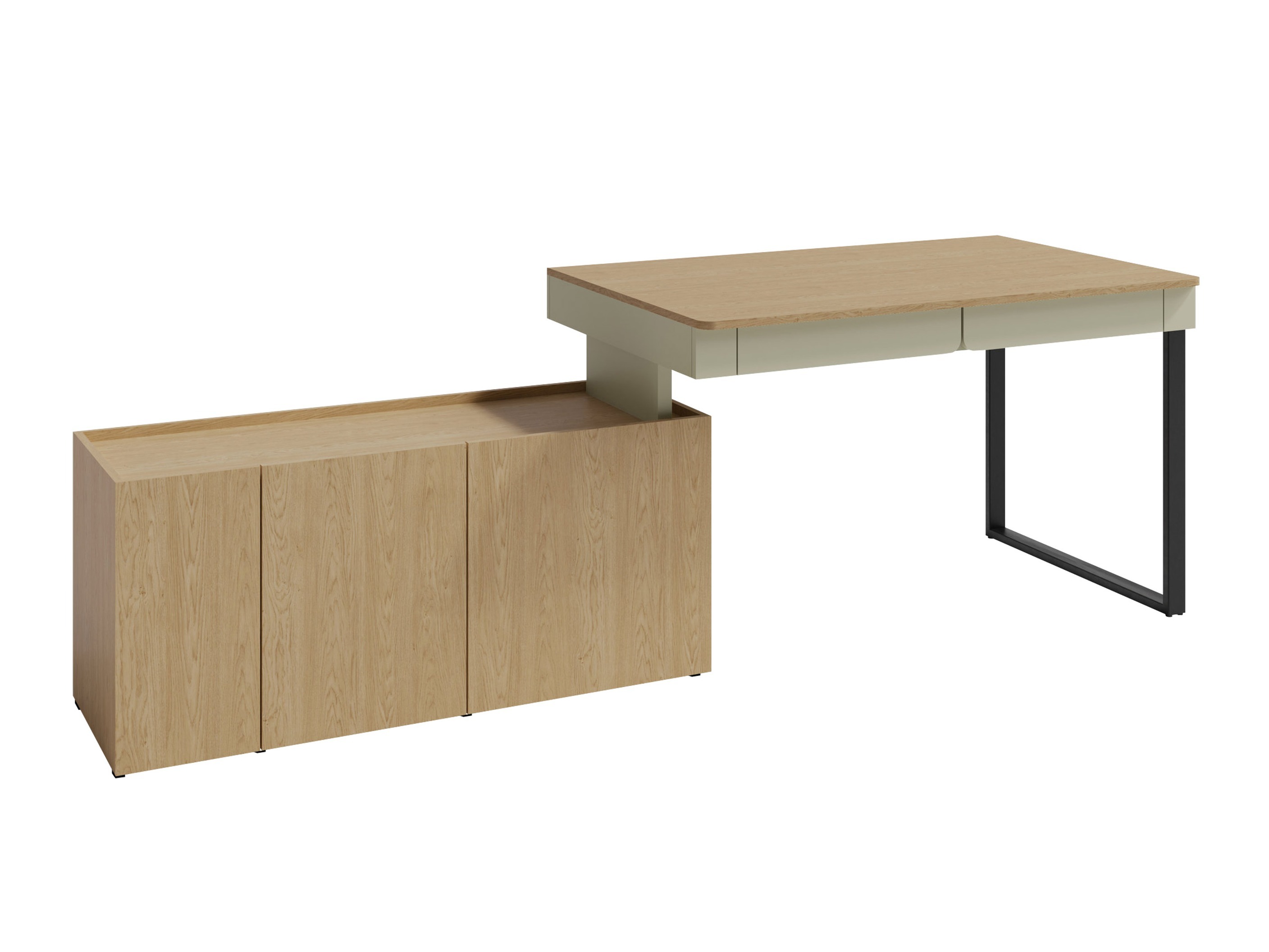 Corner desk Fiosono 110 (Dusty green + Oak)