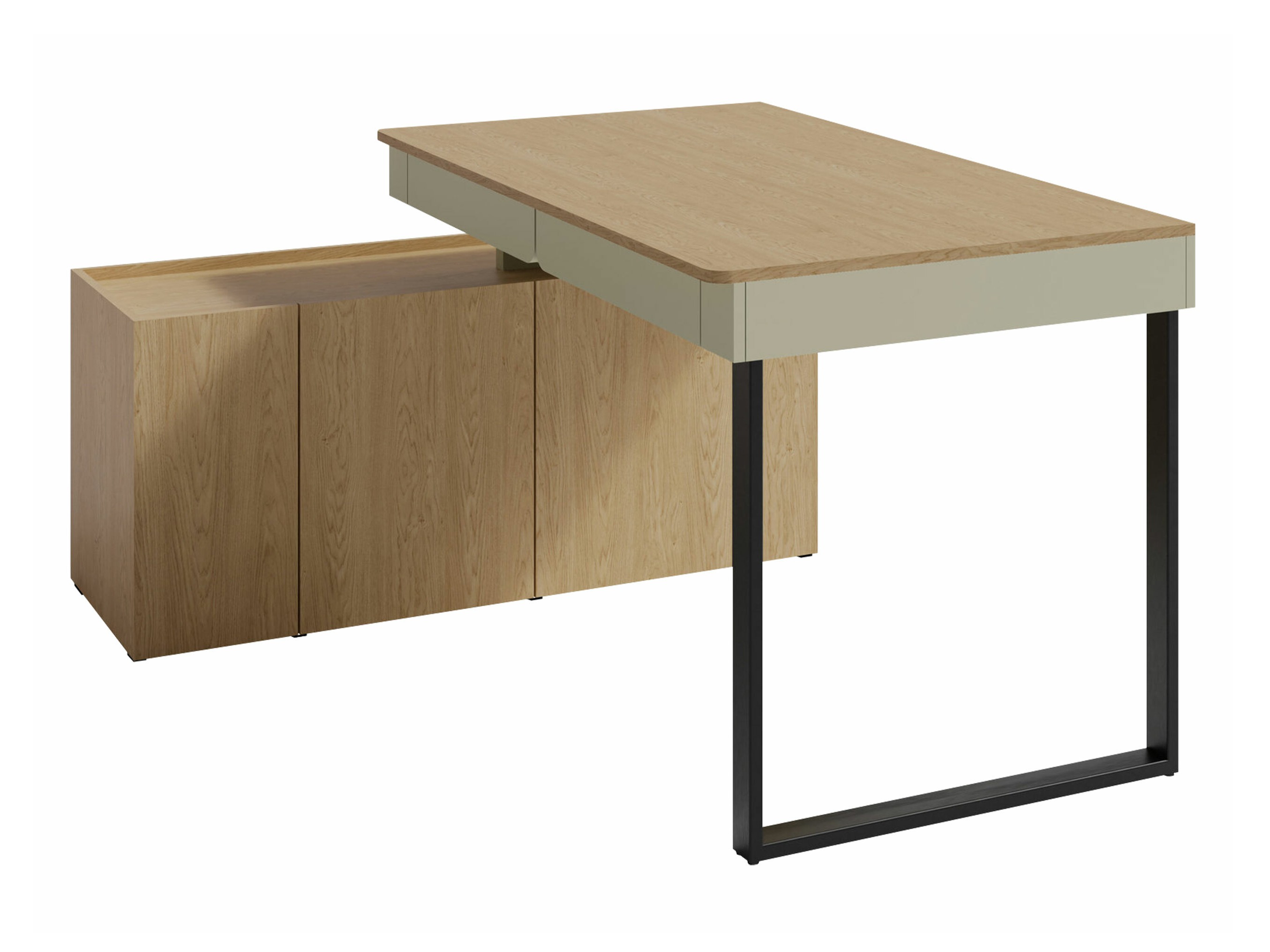 Corner desk Fiosono 110 (Dusty green + Oak)