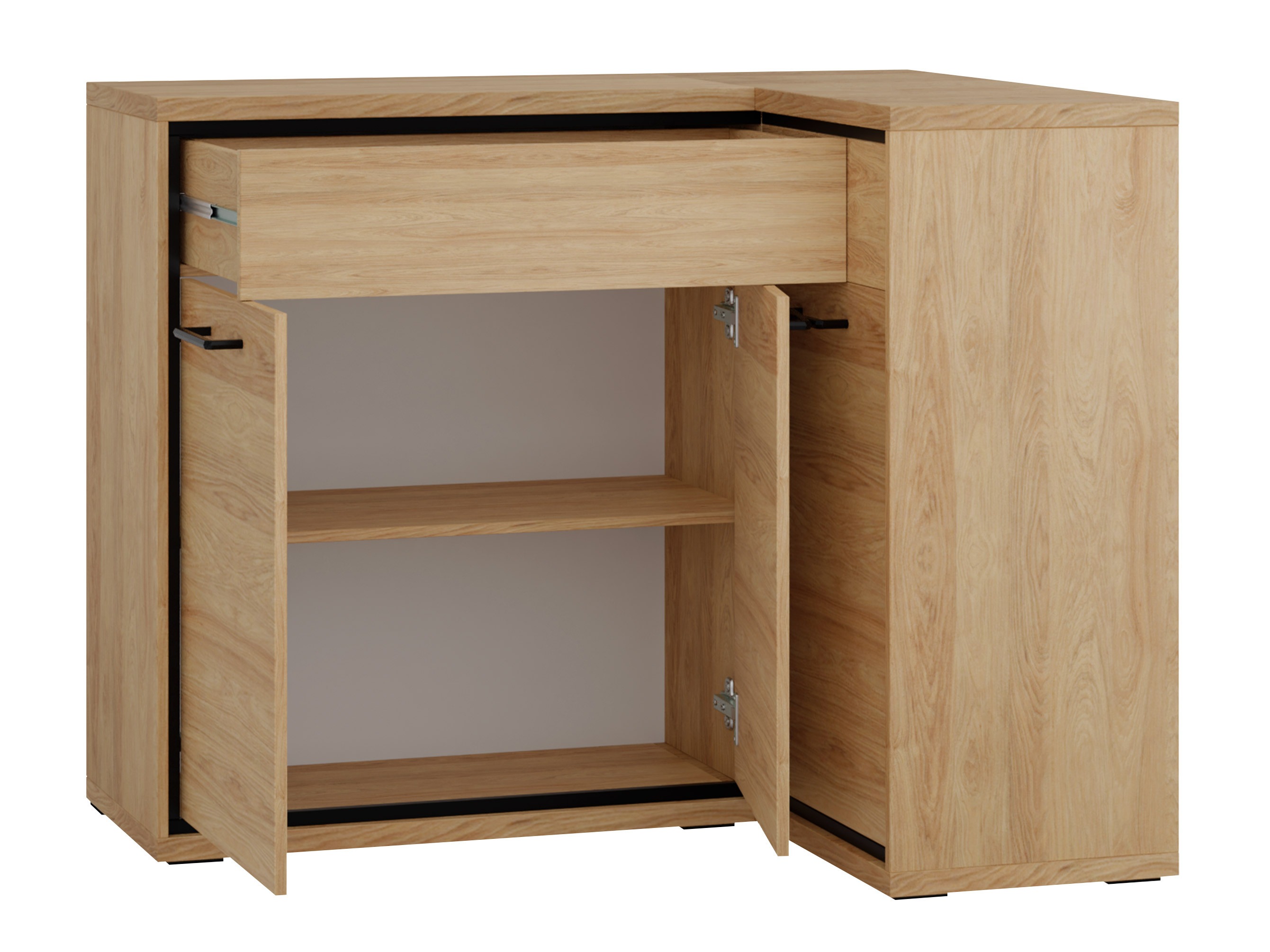 Corner chest of drawers Etrmoni 106 (Light wood + Oak)