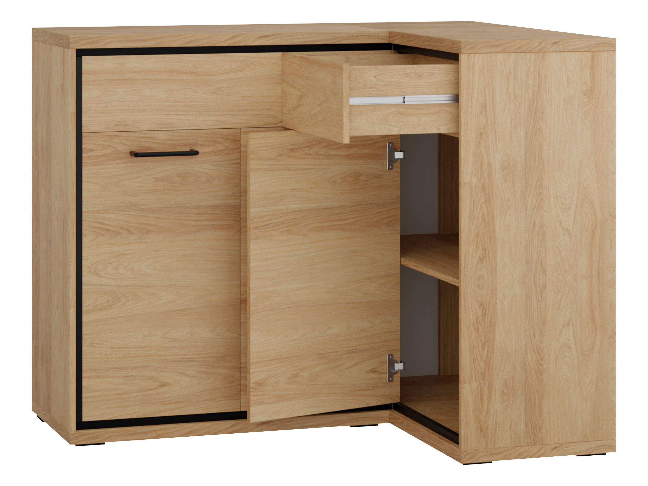 Corner chest of drawers Etrmoni 106 (Light wood + Oak)