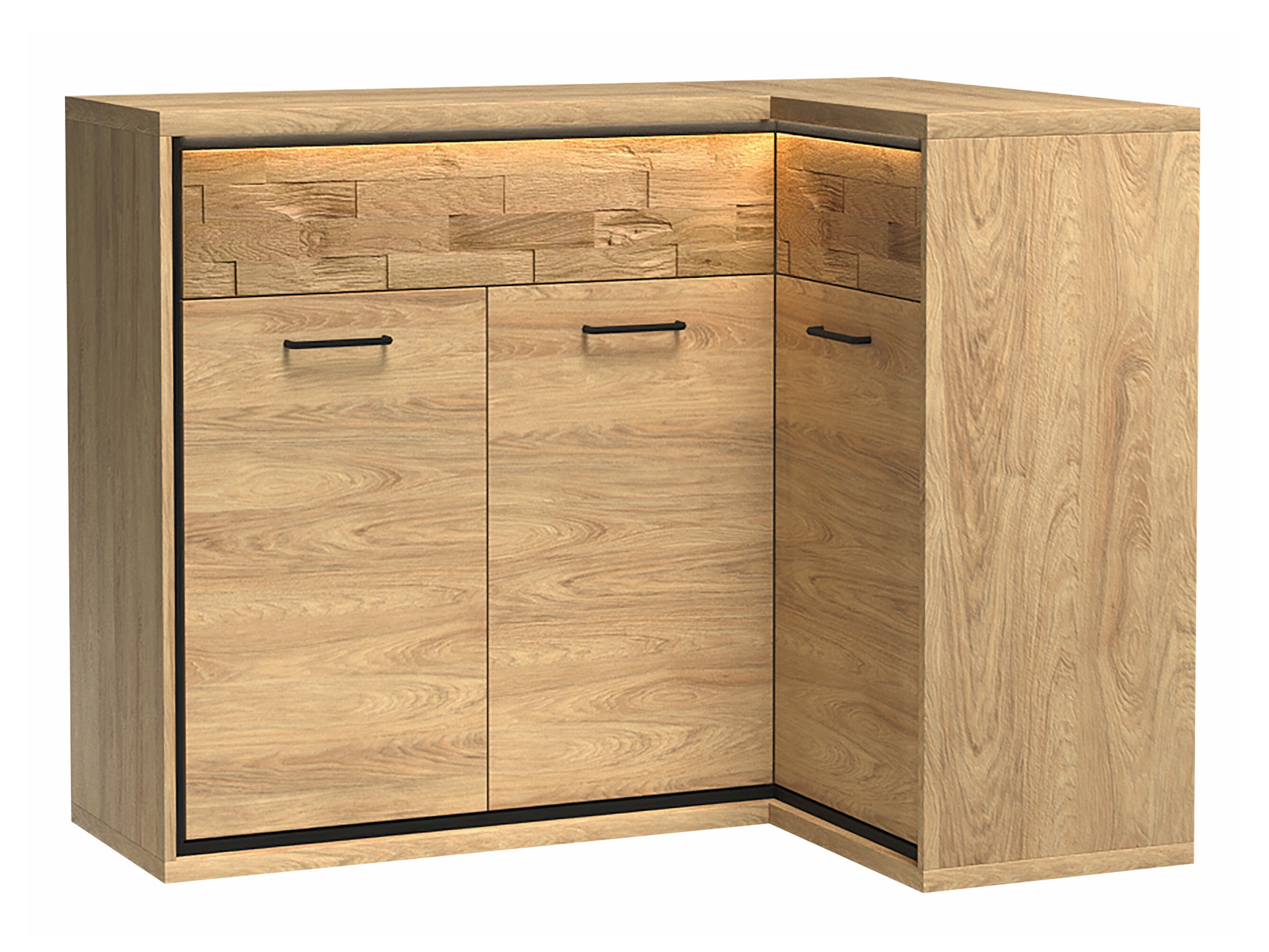Corner chest of drawers Etrmoni 106 (Light wood + Oak)