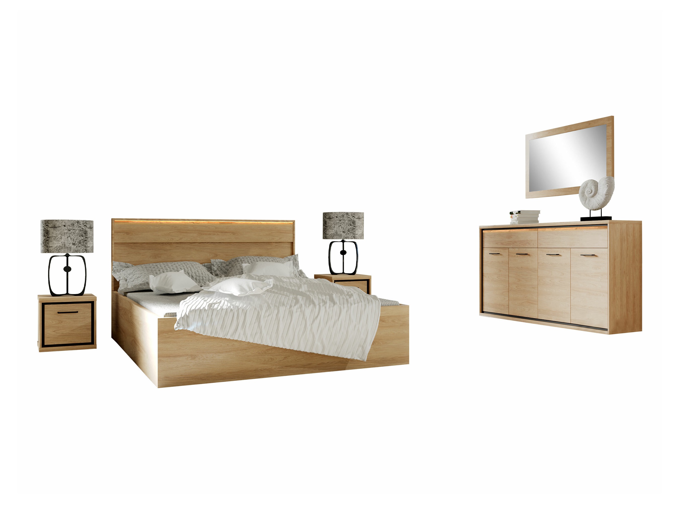 Bedroom set Etrmoni 122 (Light wood)