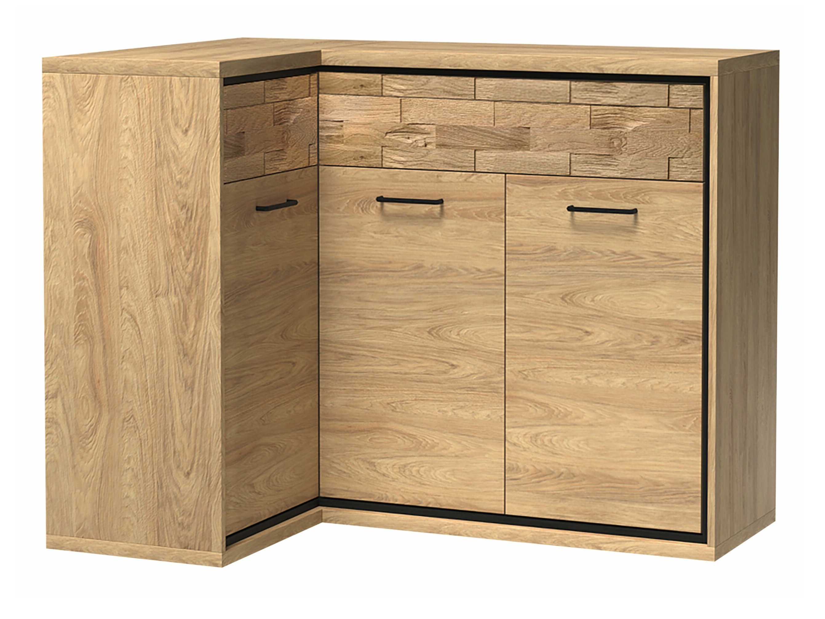 Corner chest of drawers Etrmoni 121 (Light wood + Oak)