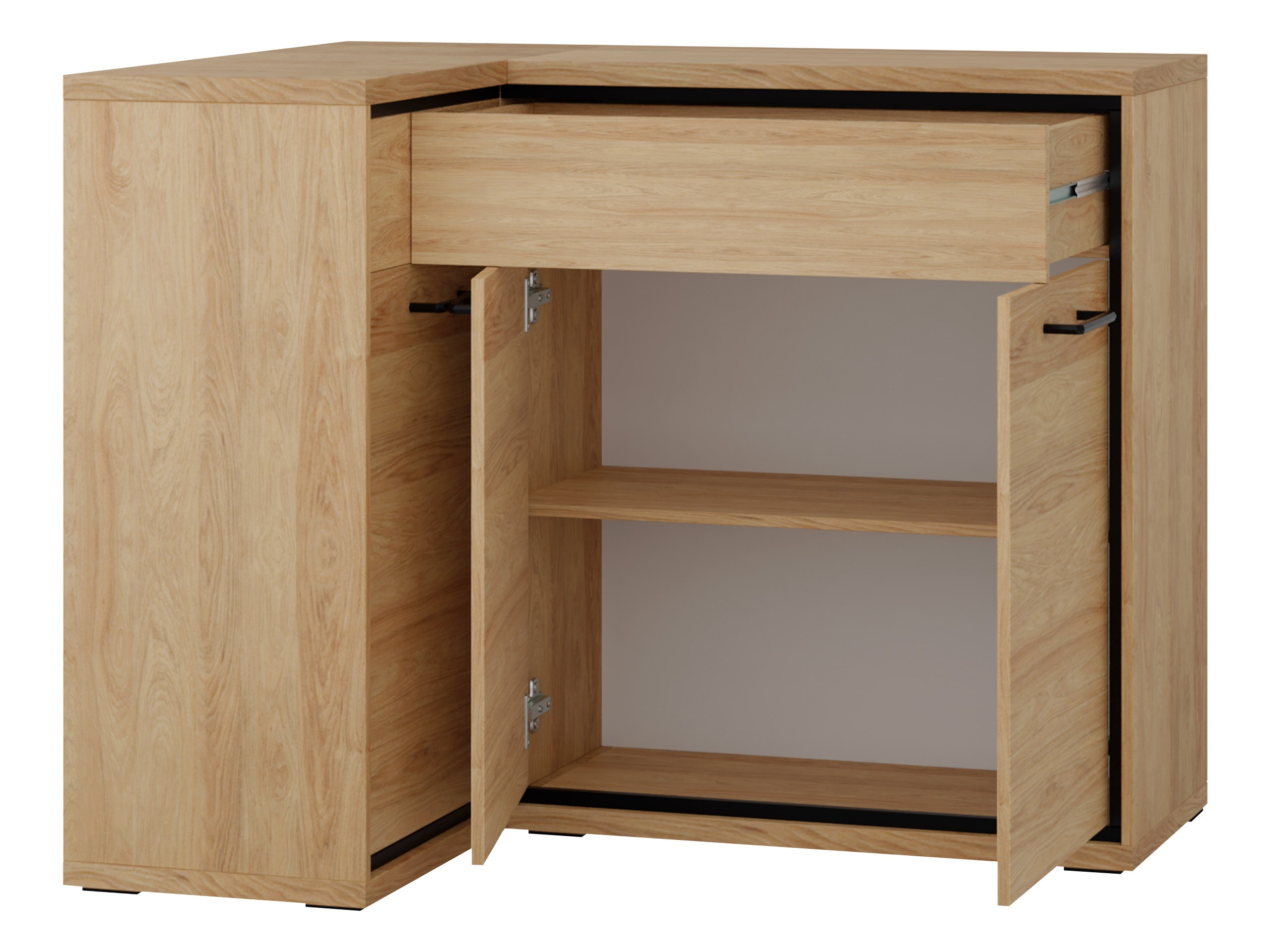 Corner chest of drawers Etrmoni 121 (Light wood + Oak)
