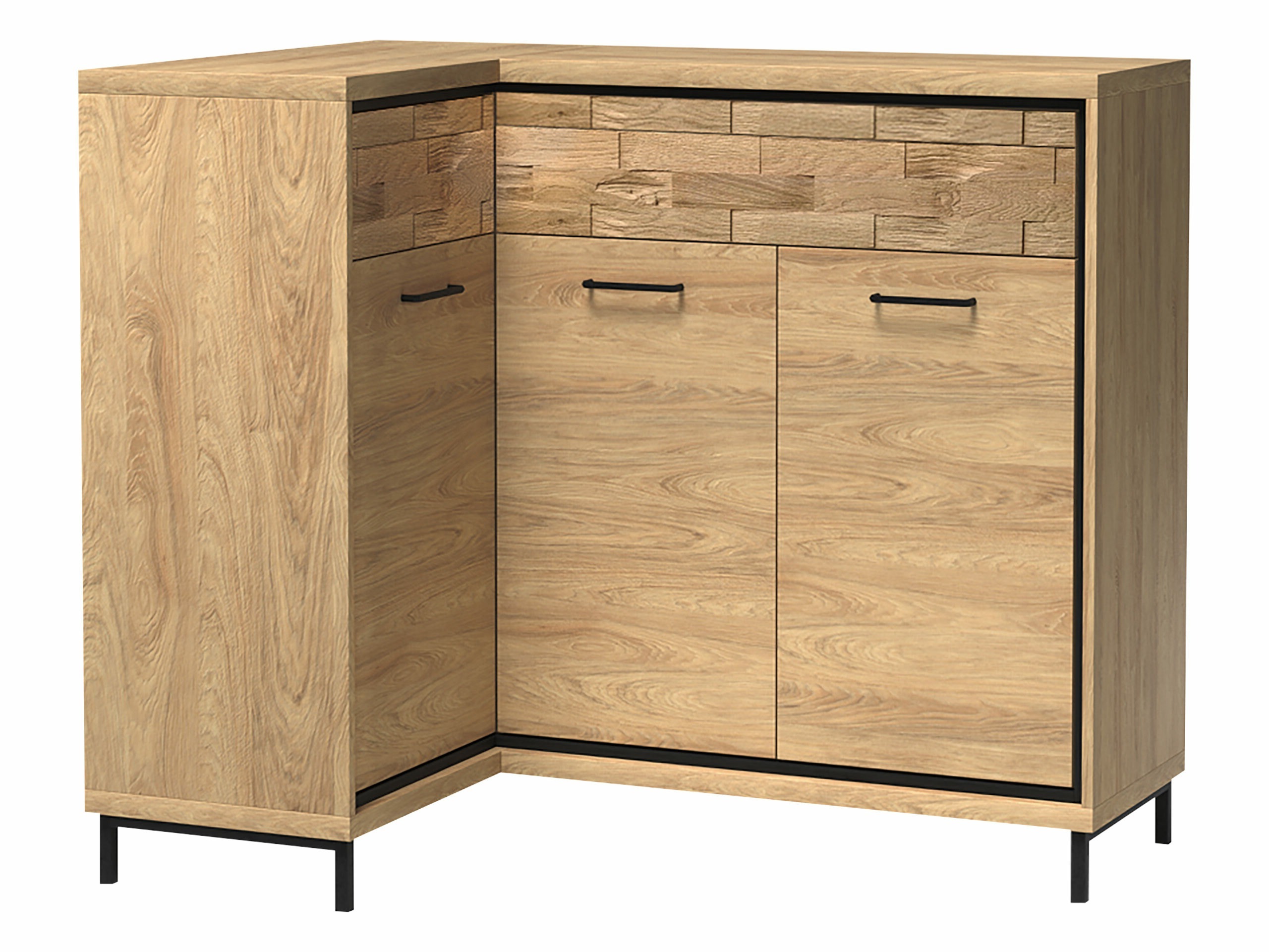 Corner chest of drawers Etrmoni 121 (Light wood + Oak)