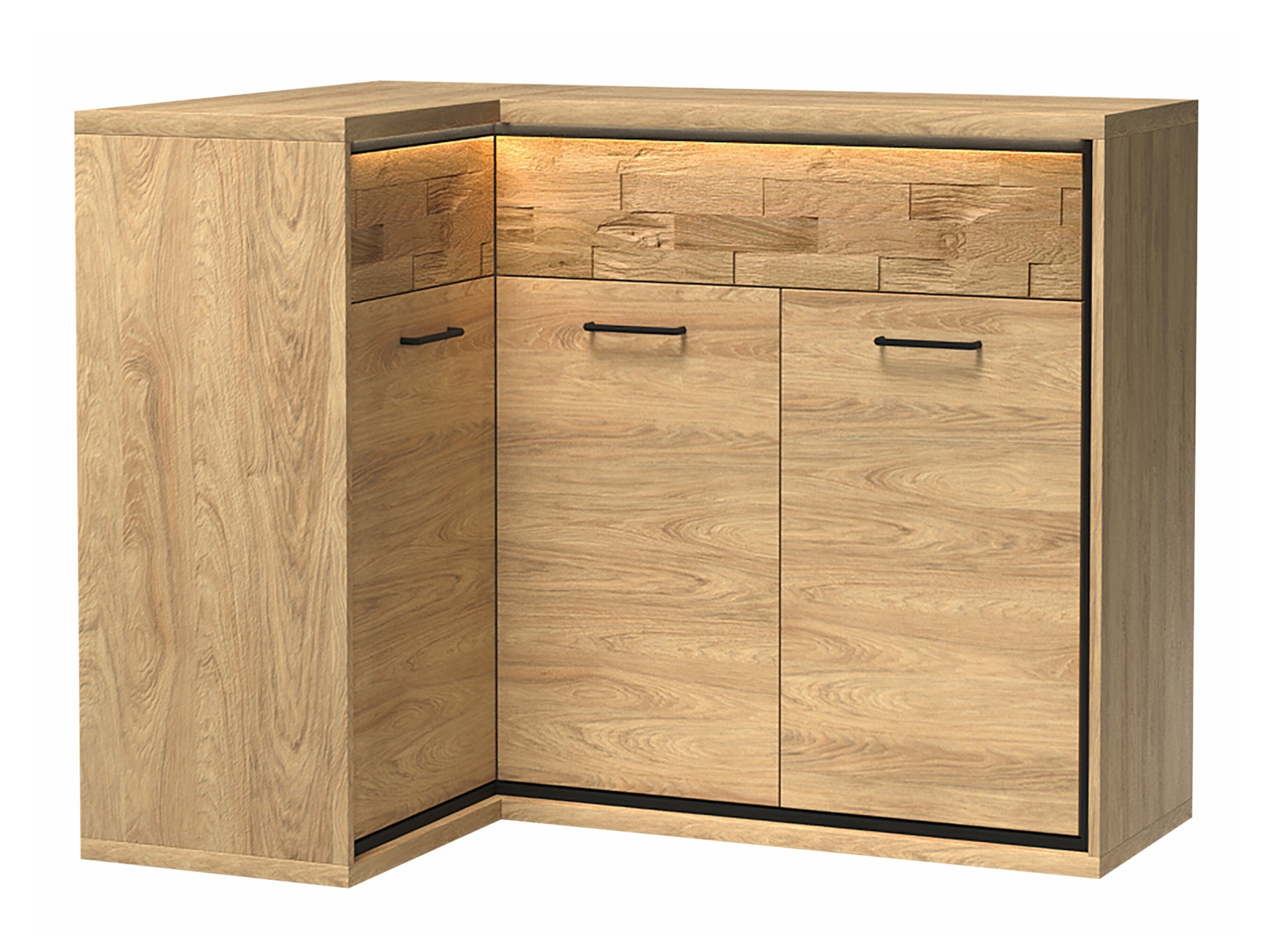 Corner chest of drawers Etrmoni 121 (Light wood + Oak)