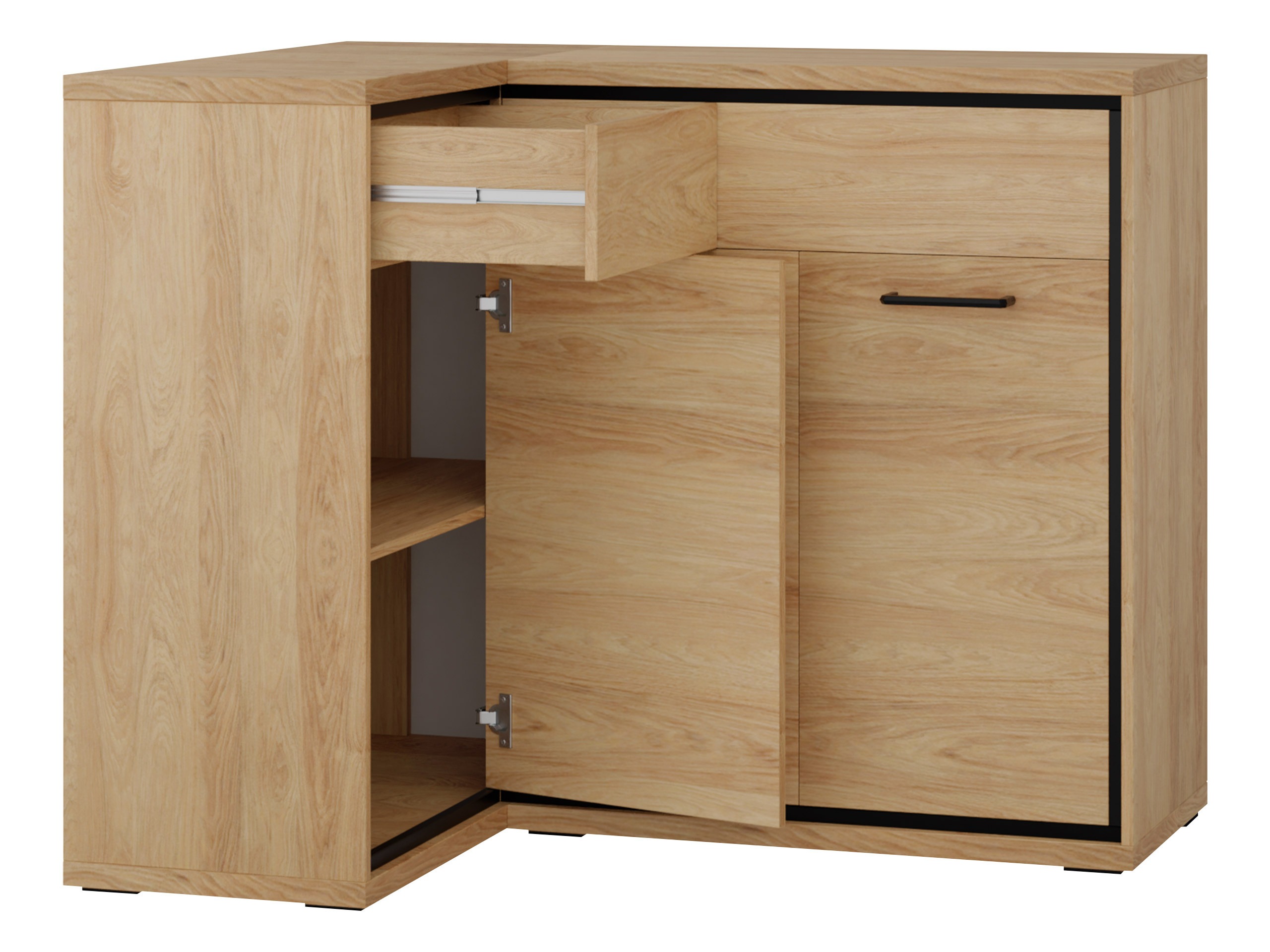 Corner chest of drawers Etrmoni 121 (Light wood + Oak)