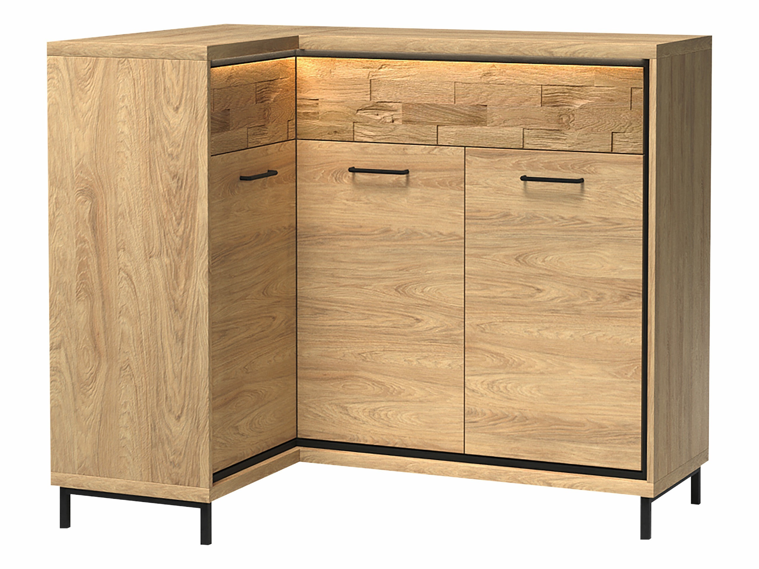 Corner chest of drawers Etrmoni 121 (Light wood + Oak)