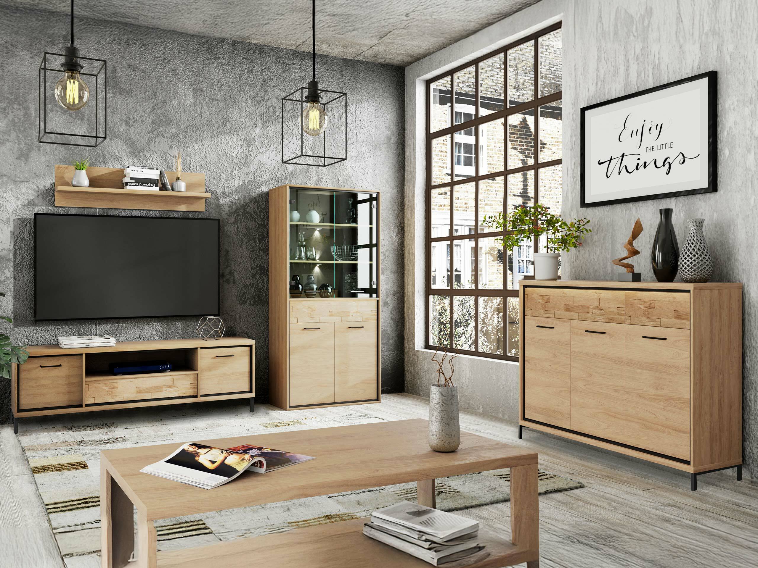 Living room set Etrmoni 118 (Light wood + Oak)