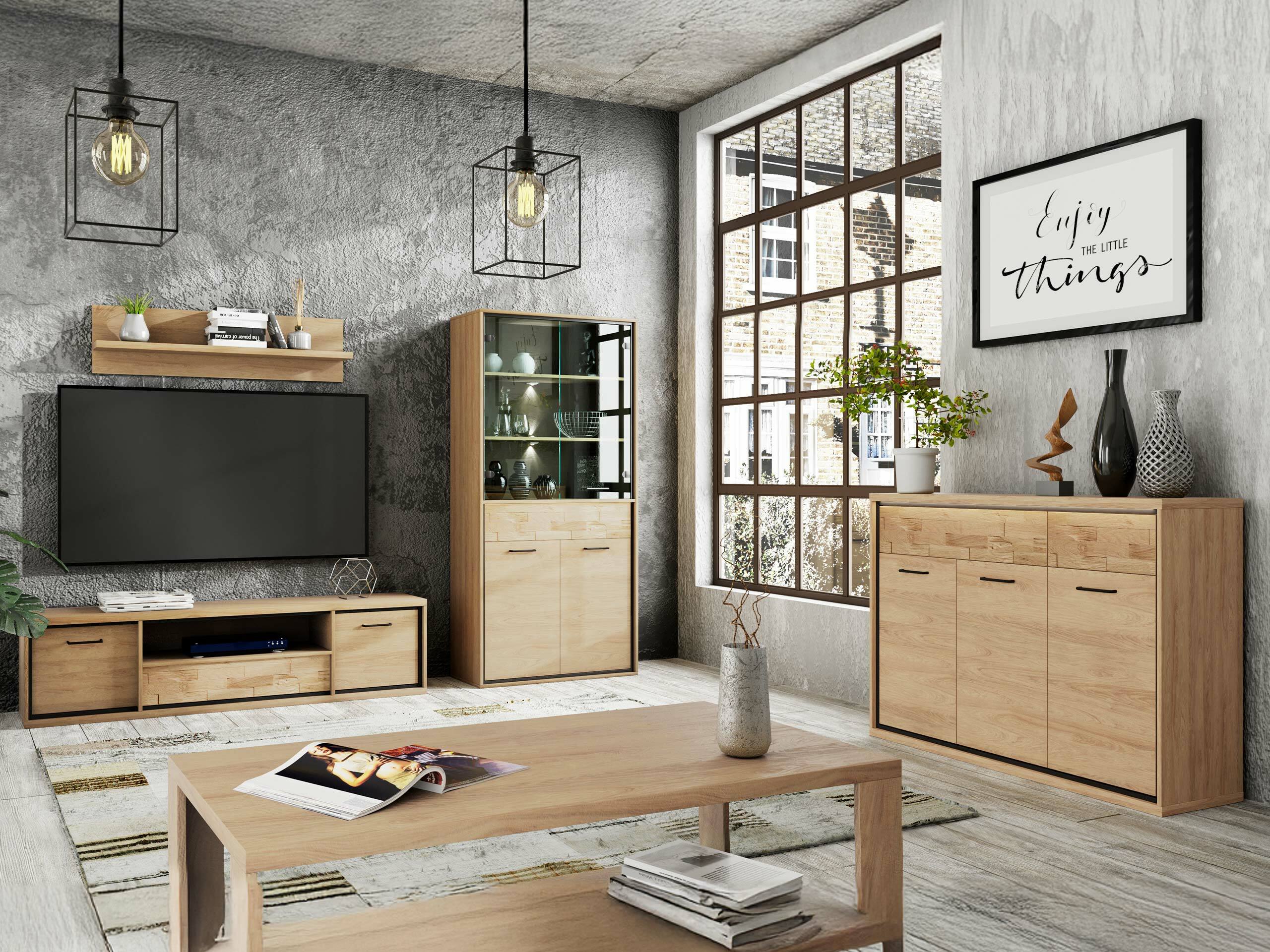 Living room set Etrmoni 118 (Light wood + Oak)